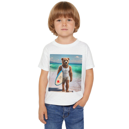 ICHTHYS 911 "Surf Bear" - Toddler T-Shirt - Cool Summer Tee - Match Mom and Dad For Vacation - Family T-Shirt