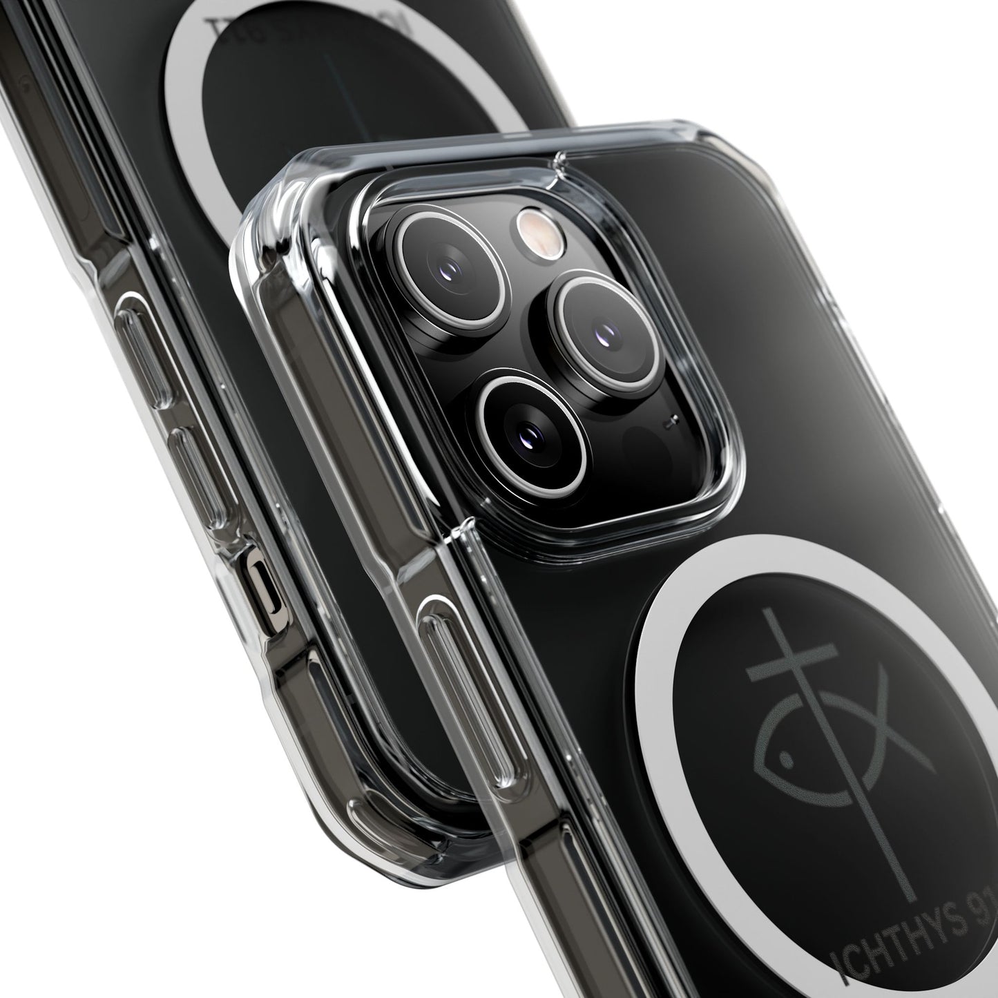 Magnetic Clear Case with Faith Symbol - Durable iPhone Protection
