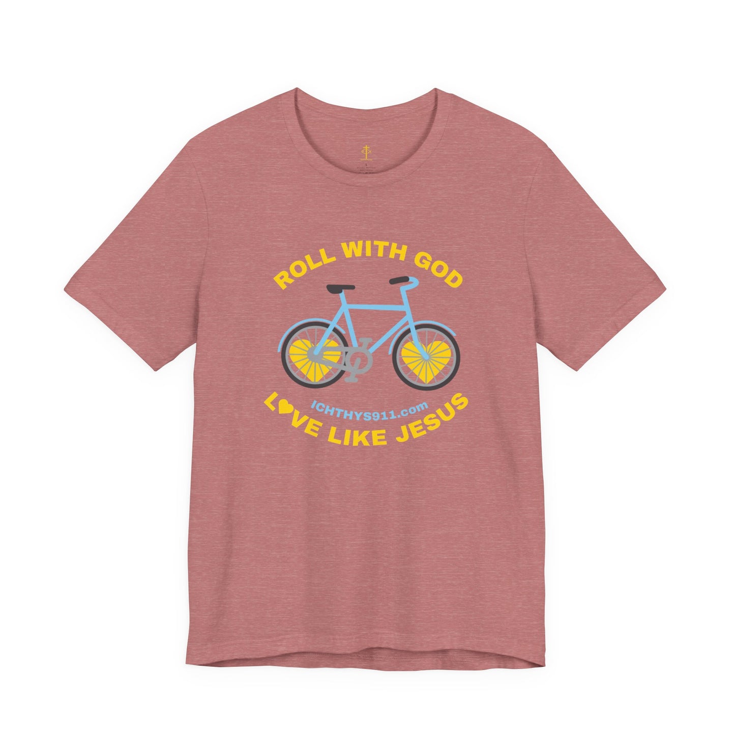 Roll With God Love Like Jesus - Reverse Design - Unisex T- Shirt - Lightweight 100% Cotton - Summer T - Arm Form Fitting - Men T- Shirt - Women T-Shirt - Christian T-Shirt - Love Like Jesus ICHTHYS 911
