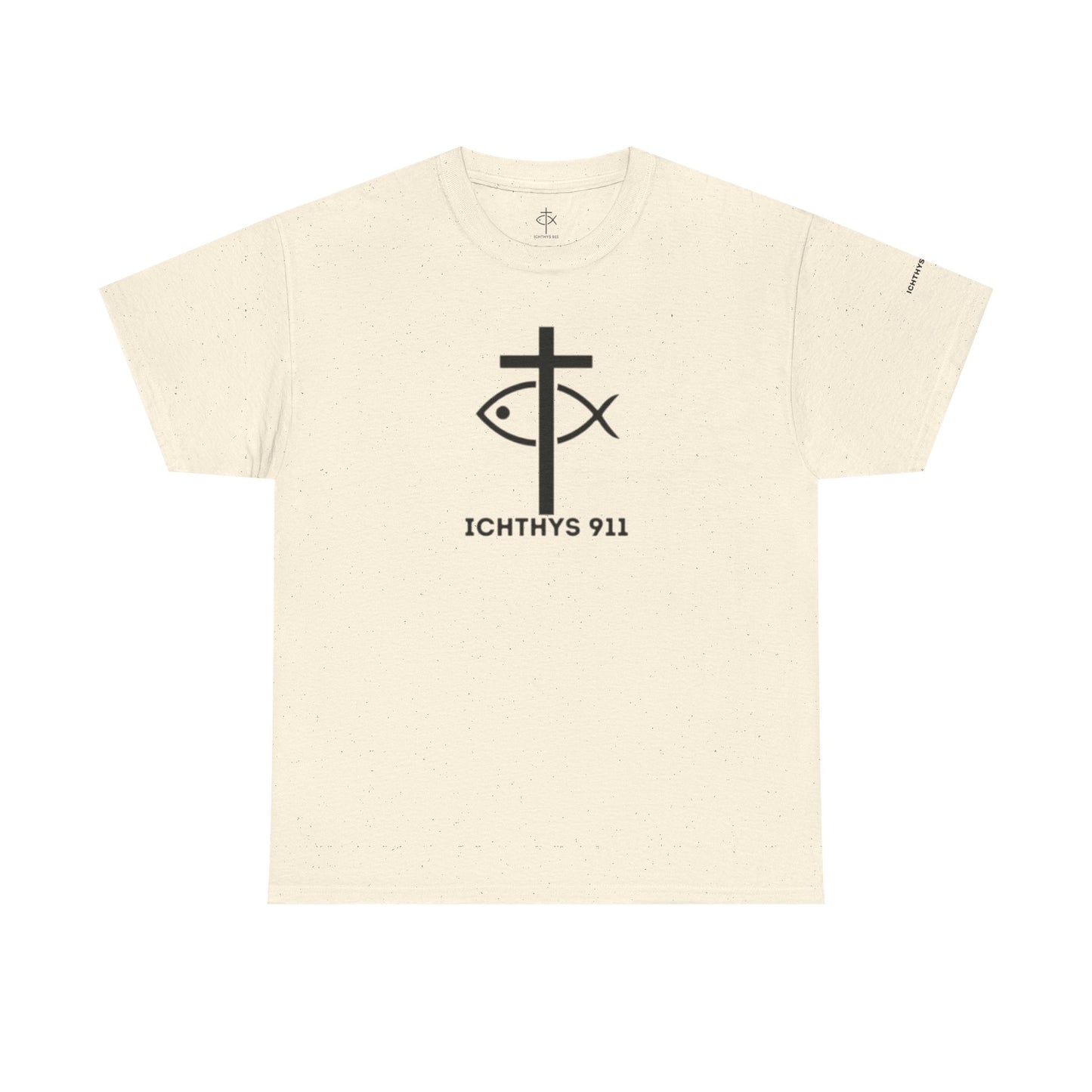 Authentic Design - Unisex T-Shirt - Heavy Cotton T-Shirt - Jesus Fish - Men's T-Shirt - Women T-Shirt Christian Faith - Unisex Clothing - ICHTHYS 911