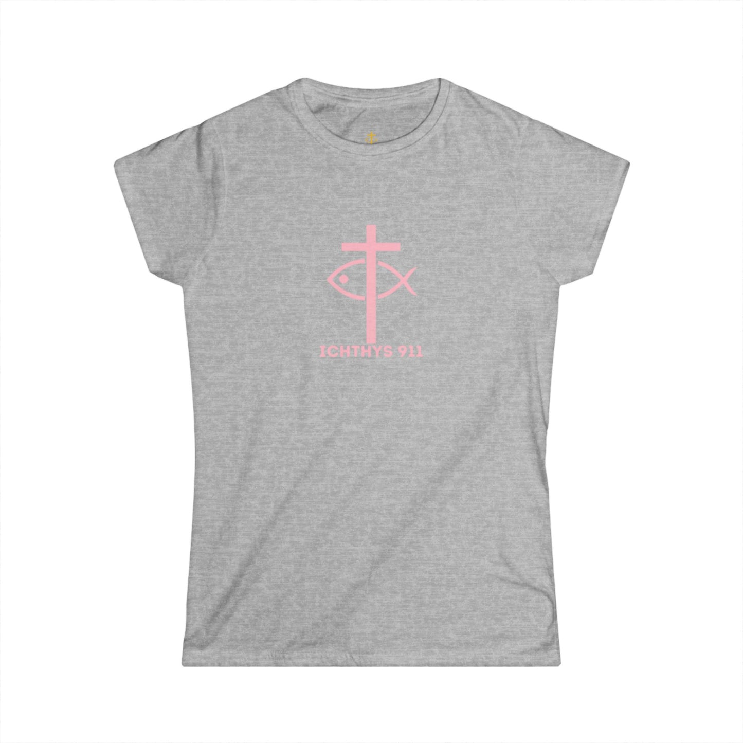 ICHTHYS 911 - "Roll With God Ride With Jesus" - Pink Font - Faith-Inspired Women's Tee - Summer Light T-Shirt - Wear Your Faith - Soft style Tee - Women T-Shirt