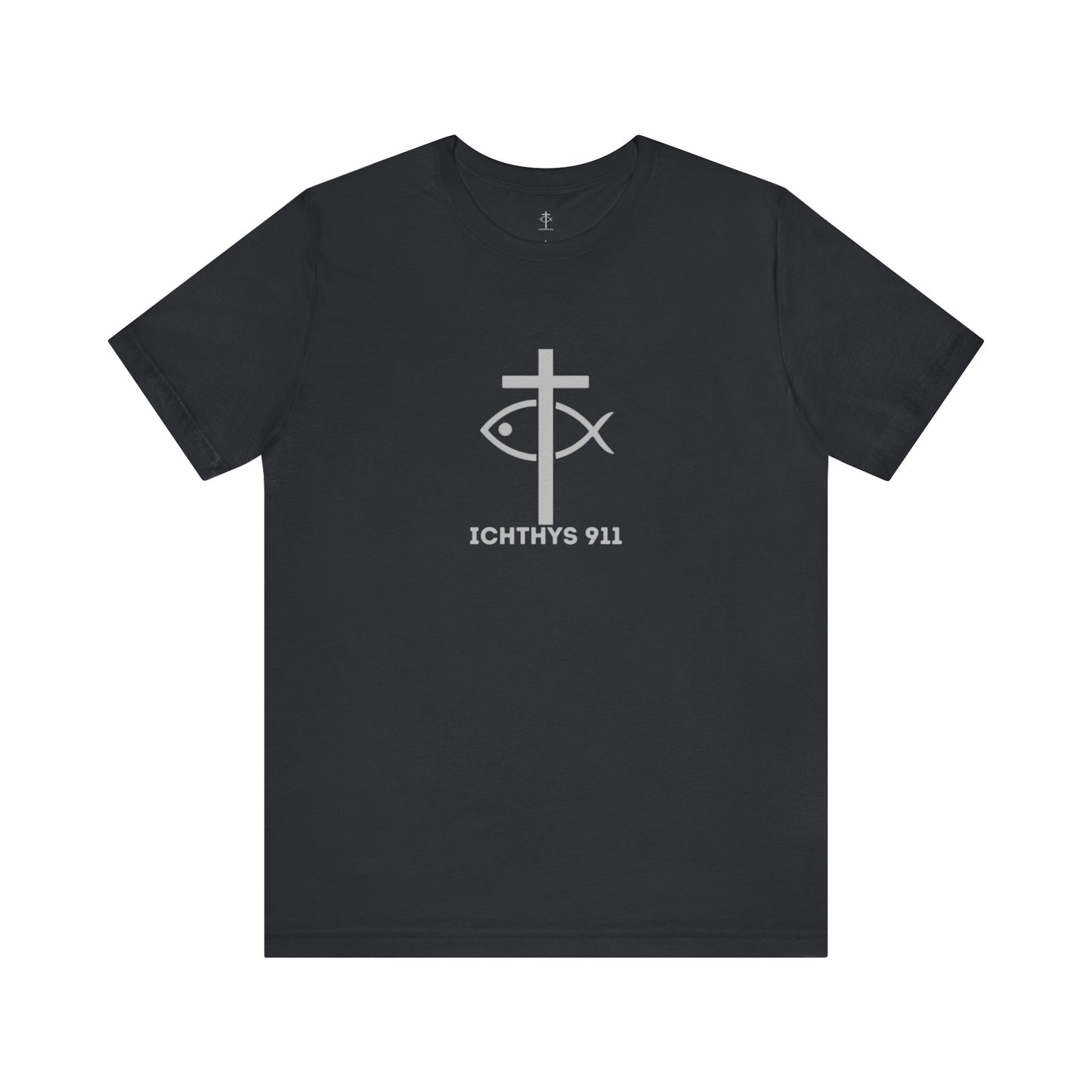 ICHTHYS 911 - "Roll With God Ride With Jesus" - Silver Font - Unisex T- Shirt - Lightweight 100% Cotton - Summer T - Arm Form Fitting - Men T- Shirt - Women T-Shirt - Christian T-Shirt