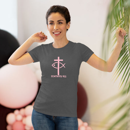 "IC Round Collection" Pink Font - Inspirational Women's Triblend Tee - Women T-Shirt - 50% polyester, 25% cotton, 25% rayon