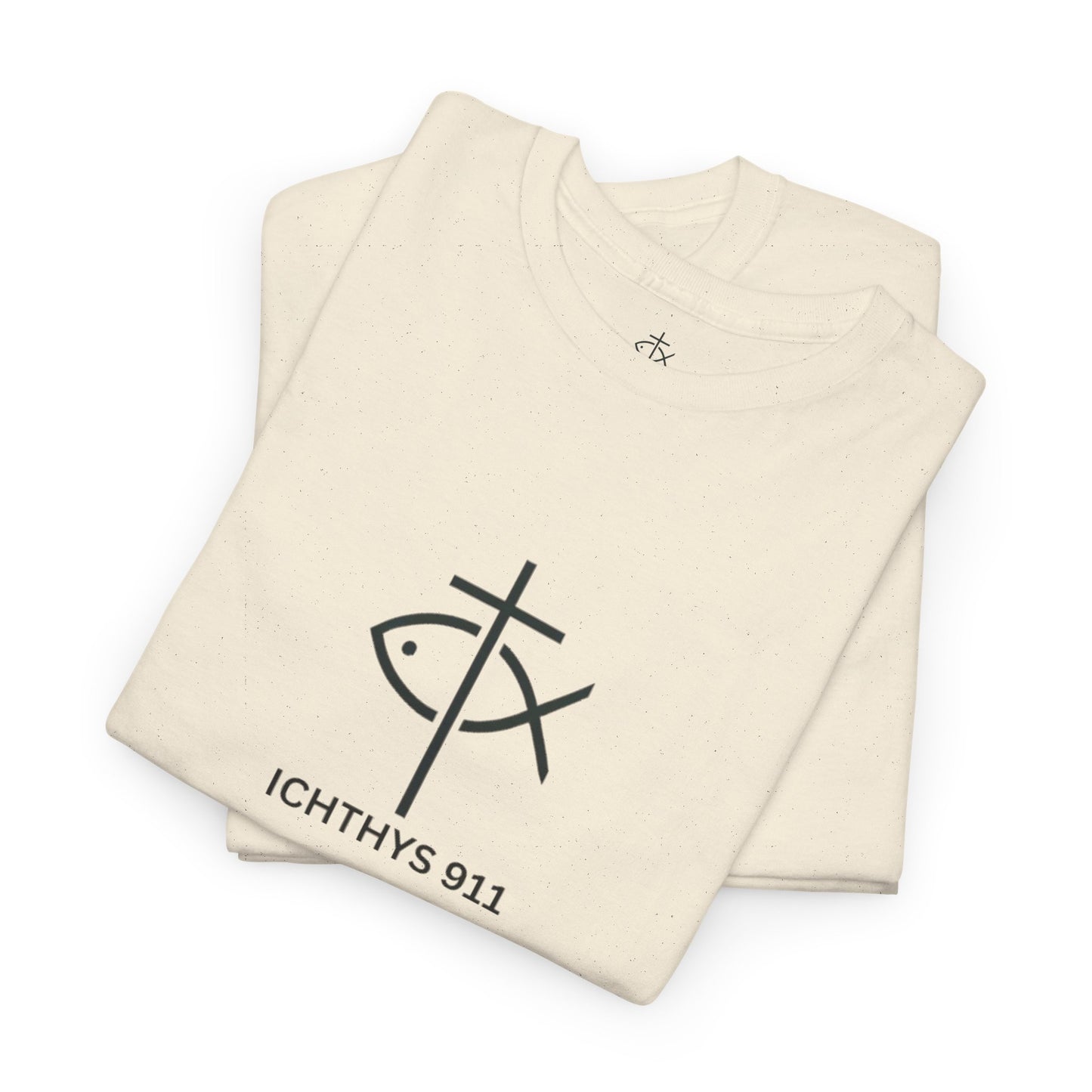 ICHTHYS 911 - "Authentic Design" - Unisex T-Shirt - Heavy Cotton T-Shirt - Jesus Fish - Men's T-Shirt - Women T-Shirt Christian Faith - Unisex Clothing