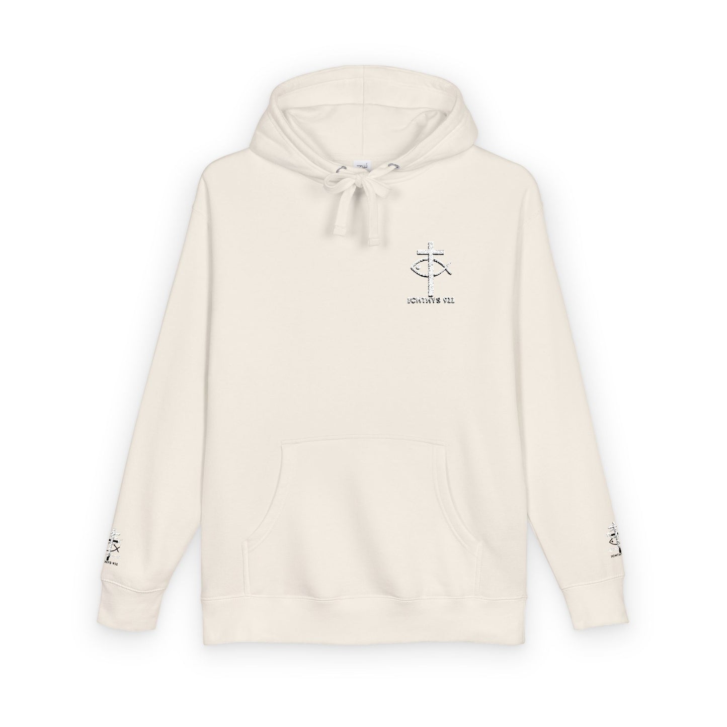 ICHTHYS 911 Embroidery Hoodie Pullover - Unsex - Elevated Embroider Gift for Her or Him - Christian Wear