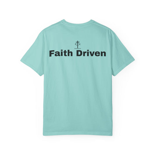ICHTHYS 911 - Black Font "Faith Driven" - Unisex Garment Dyed T - Shirt - 100% US Cotton -  Men - T - Women T-Shirt - Christian Inspirational Tee - Garment Dyed