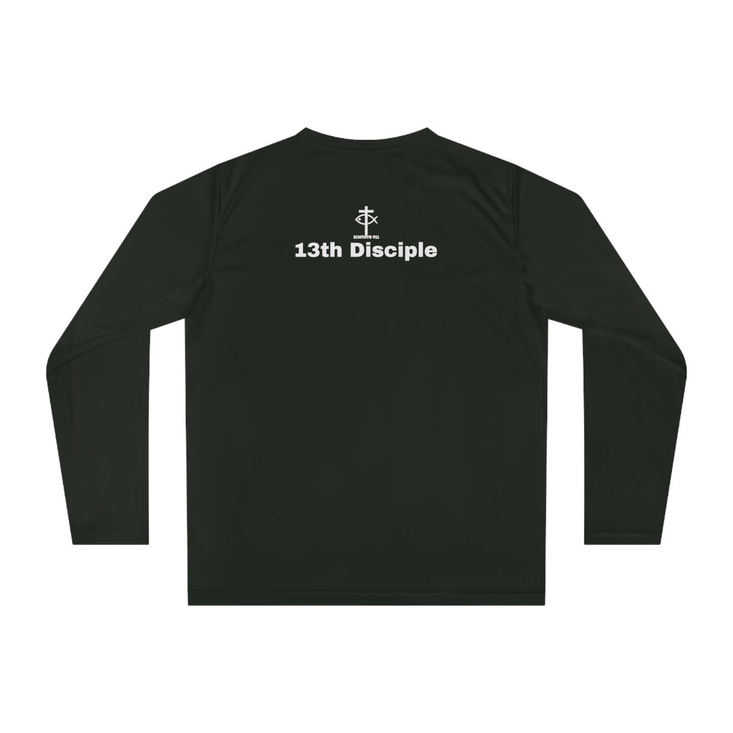 ICHTHYS 911 "13th Disciple Collection" 100% Moisture-Wicking Polyester - Athletic Fit - Unisex - Men - Women - Performance Long Sleeve Shirt - Christian Activewear