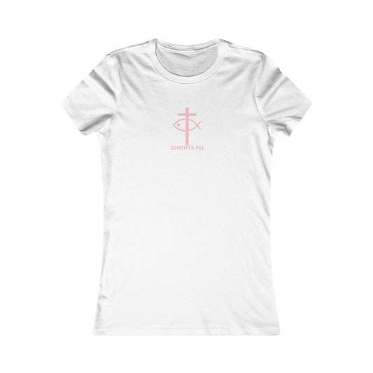 "Faith Hope Love" Inspirational Women's Favorite Tee - Love and Positivity Shirt - Slim Fit with Longer Body Length - ICHTHYS 911