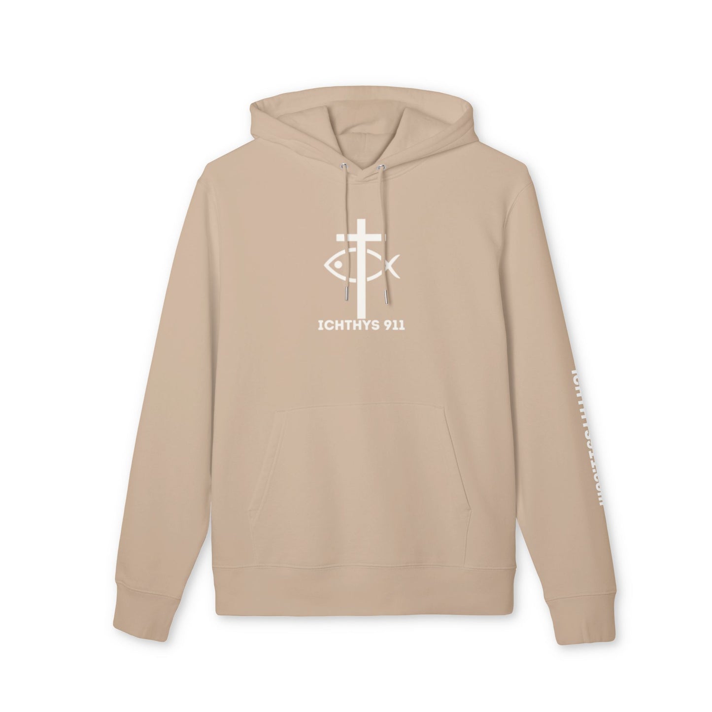 Iēsous Christos, Theou Yios, Sōtēr = Jesus Christ, Son of God, Savior - Unisex - Lightweight Religious Sweatshirt - ICHTHYS 911 - Hoodie - 100% Organic