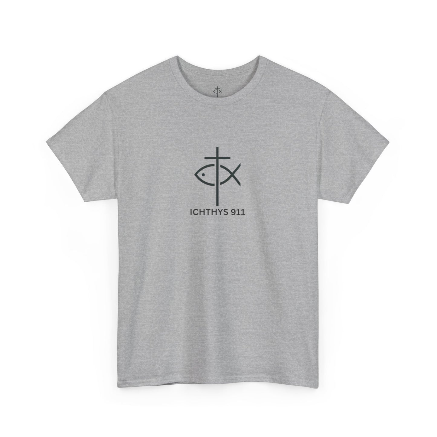 ICHTHYS 911 - "Authentic Design" - Unisex T-Shirt - Heavy Cotton T-Shirt - Jesus Fish - Men's T-Shirt - Women T-Shirt Christian Faith - Unisex Clothing