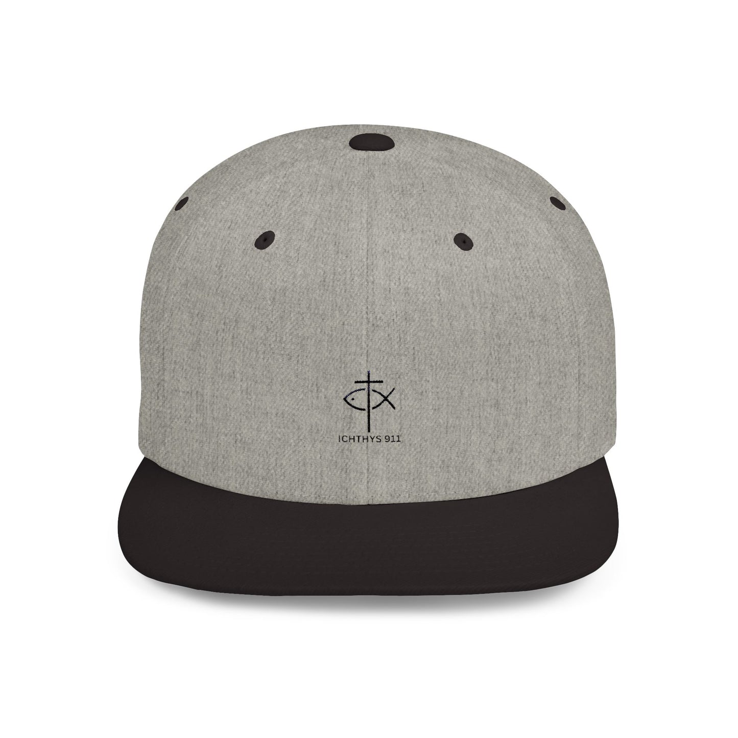 Stylish Ichthys 911 Flat Bill Snapback Cap - Perfect for Casual Wear and Faith-Based Events