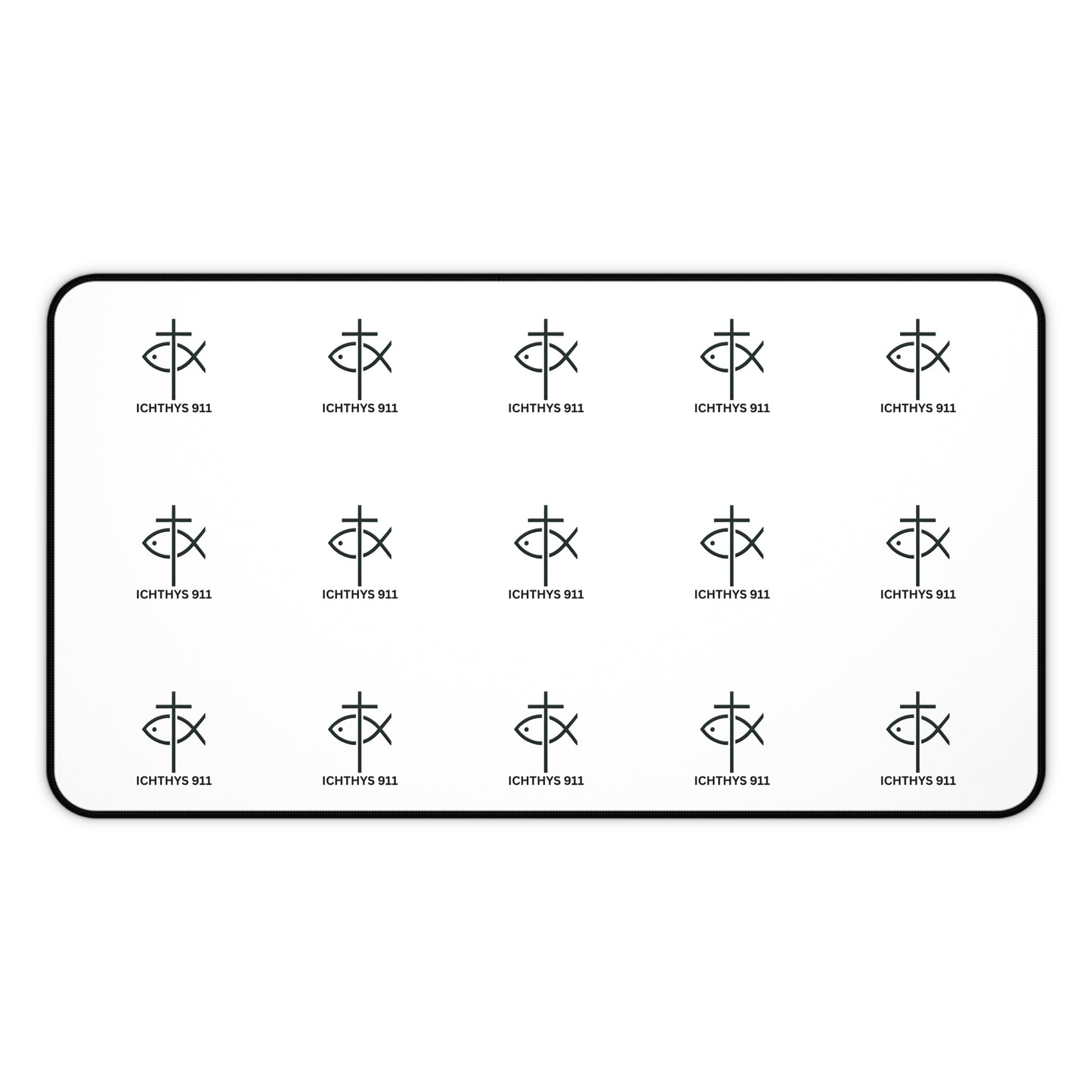 Personalized Black Desk Mat with Monogram Design - Stylish Office Accessory for Creatives