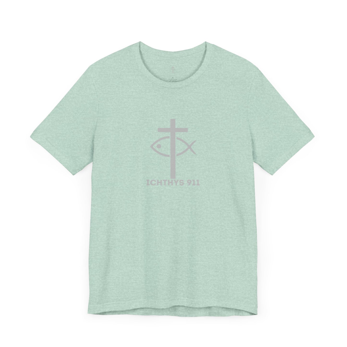 ICHTHYS 911 - "Roll With God Ride With Jesus" - Silver Font - Unisex T- Shirt - Lightweight 100% Cotton - Summer T - Arm Form Fitting - Men T- Shirt - Women T-Shirt - Christian T-Shirt