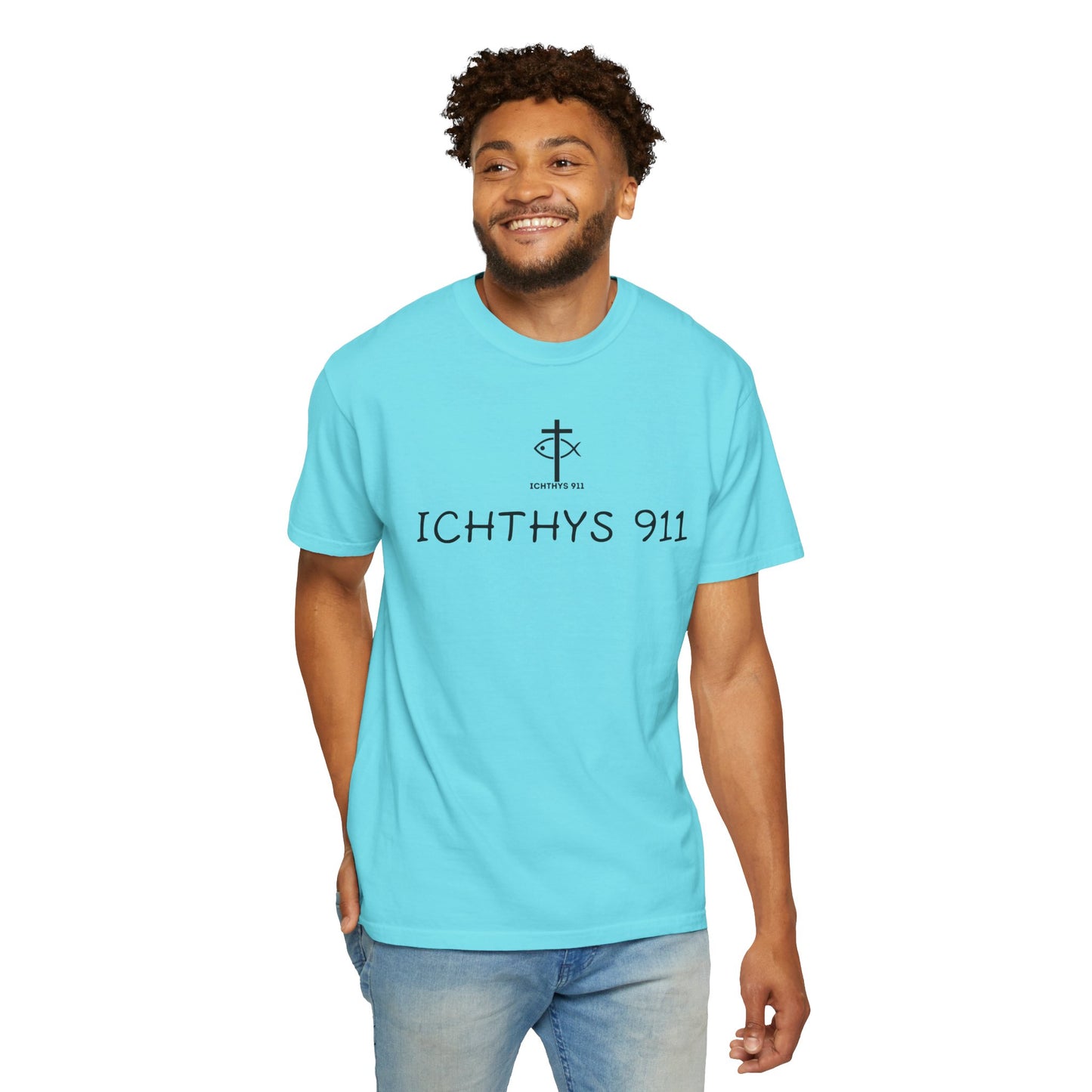 ICHTHYS 911 - "Authentic - Reverse" Black Font - Unisex T - Women T - Men T -Christian Tee - Faith-Inspired Shirt - Christian Fashion - Wear Your Faith