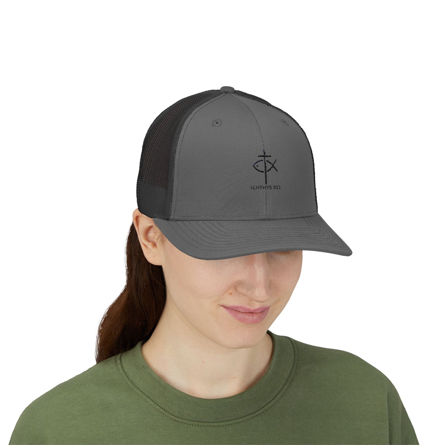Ichthys 911 Snapback Trucker Cap - Stylish Faith-Inspired Hat