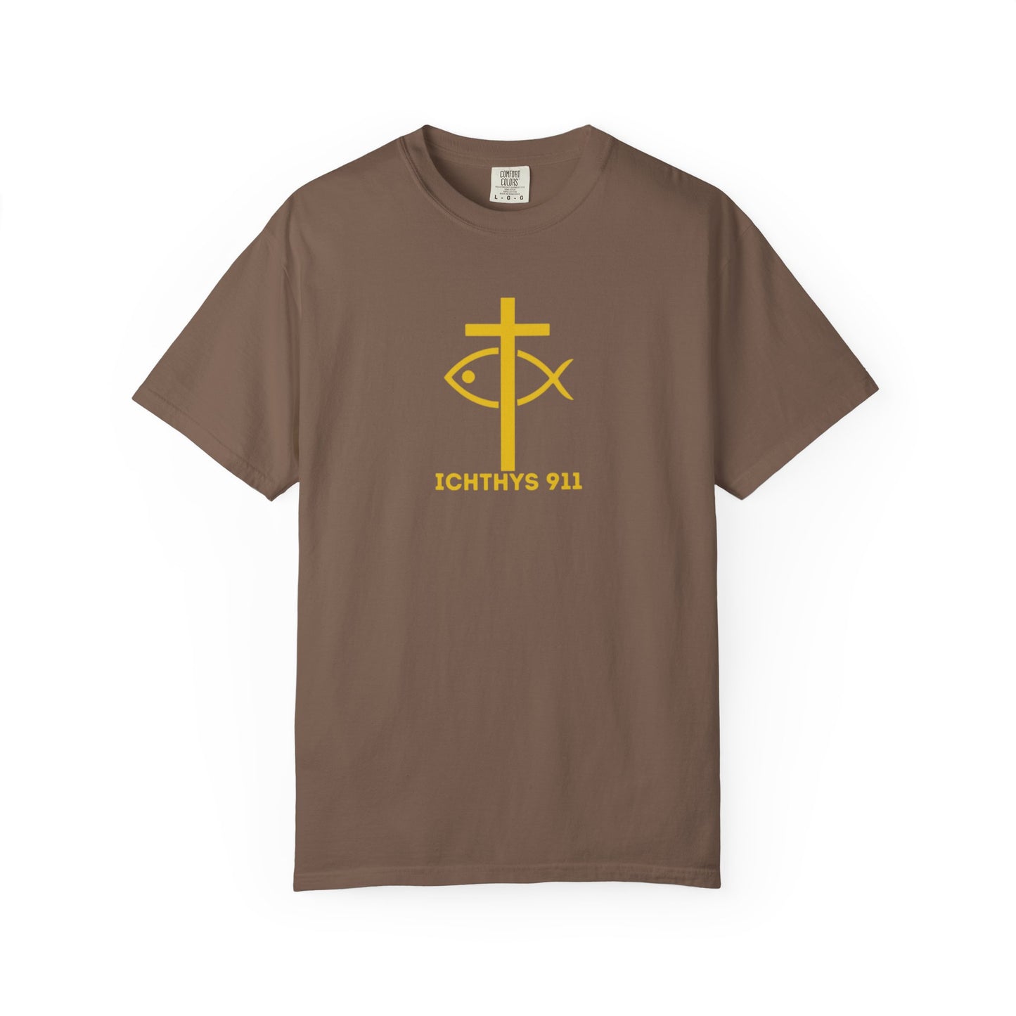 "Faith, Hope, & Love" - Gold Font - Unisex Garment Dyed T-Shirt - 100# US Cotton - Men T-Shirt - Women T-Shirt - Christian T- Shirt -Faith-Inspired Shirt - Christian Fashion - Wear Your Faith - ICHTHYS 911