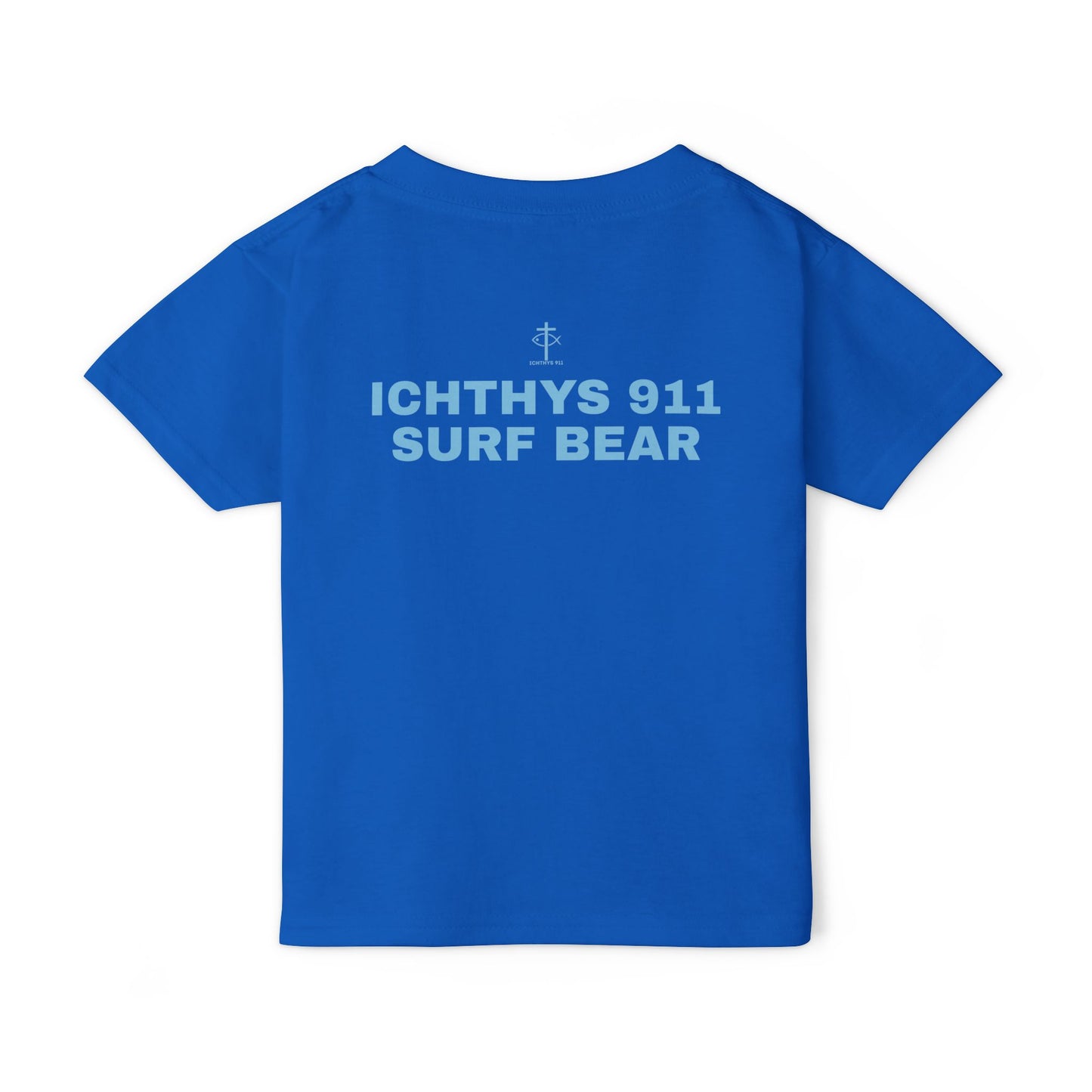 ICHTHYS 911 "Surf Bear" - Toddler T-Shirt - Cool Summer Tee - Match Mom and Dad For Vacation - Family T-Shirt