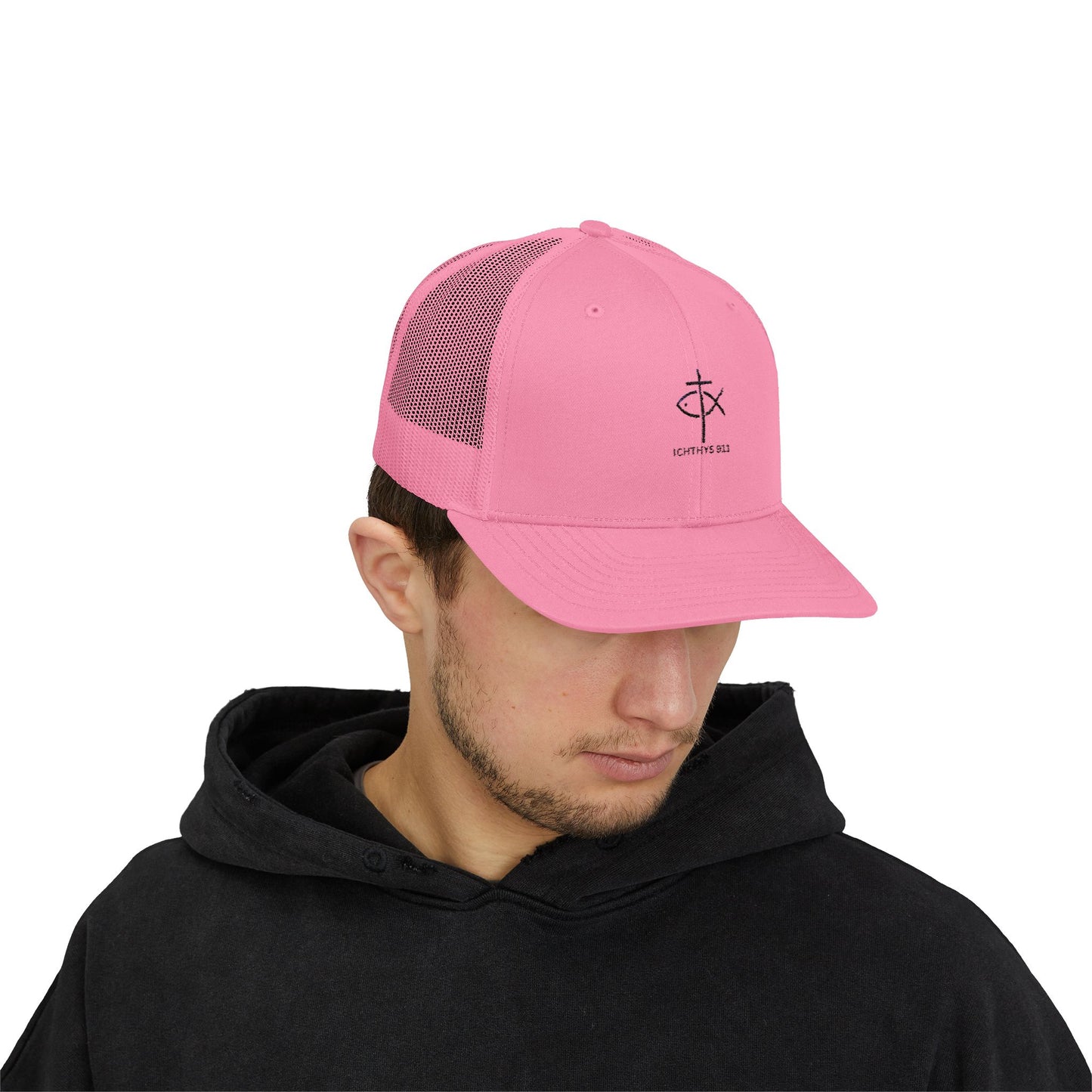 Ichthys 911 Snapback Trucker Cap - Stylish Faith-Inspired Hat