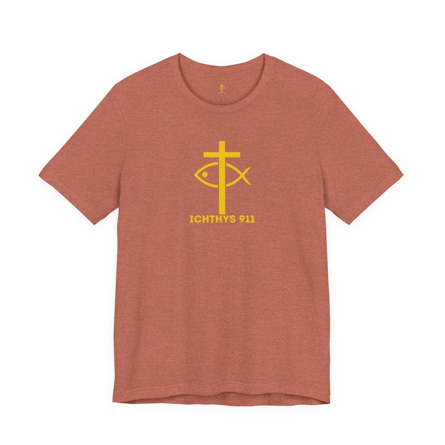 "Roll With God Ride With Jesus" - Gold Font - Unisex T- Shirt - Lightweight 100% Cotton - Summer T - Arm Form Fitting - Men T- Shirt - Women T-Shirt - Christian T-Shirt - ICHTHYS 911