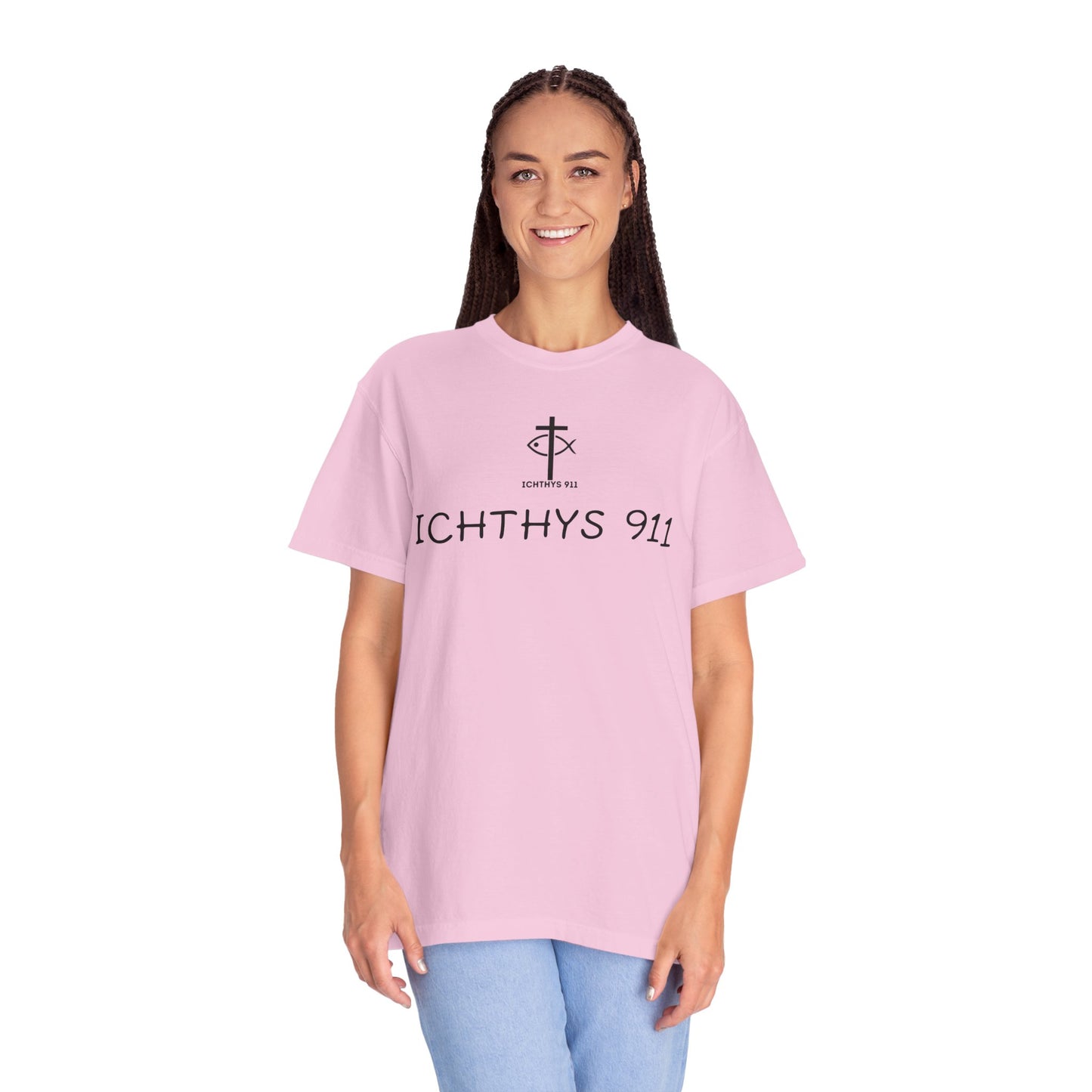 ICHTHYS 911 - "Authentic - Reverse" Black Font - Unisex T - Women T - Men T -Christian Tee - Faith-Inspired Shirt - Christian Fashion - Wear Your Faith