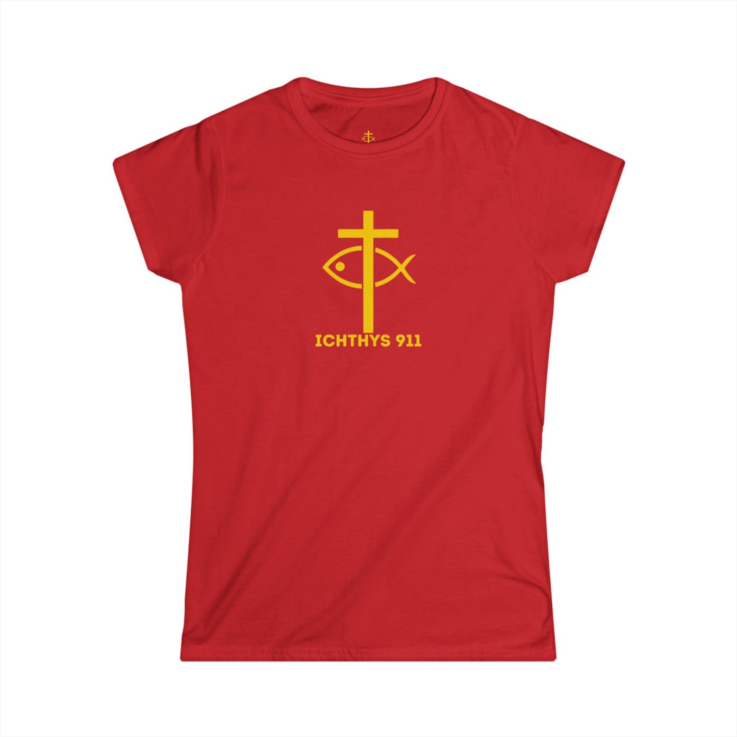 ICHTHYS 911 - "Roll With God Love Like Jesus" Faith-Inspired Women's Tee - Summer Light T-Shirt - Wear Your Faith - Softstyle Tee