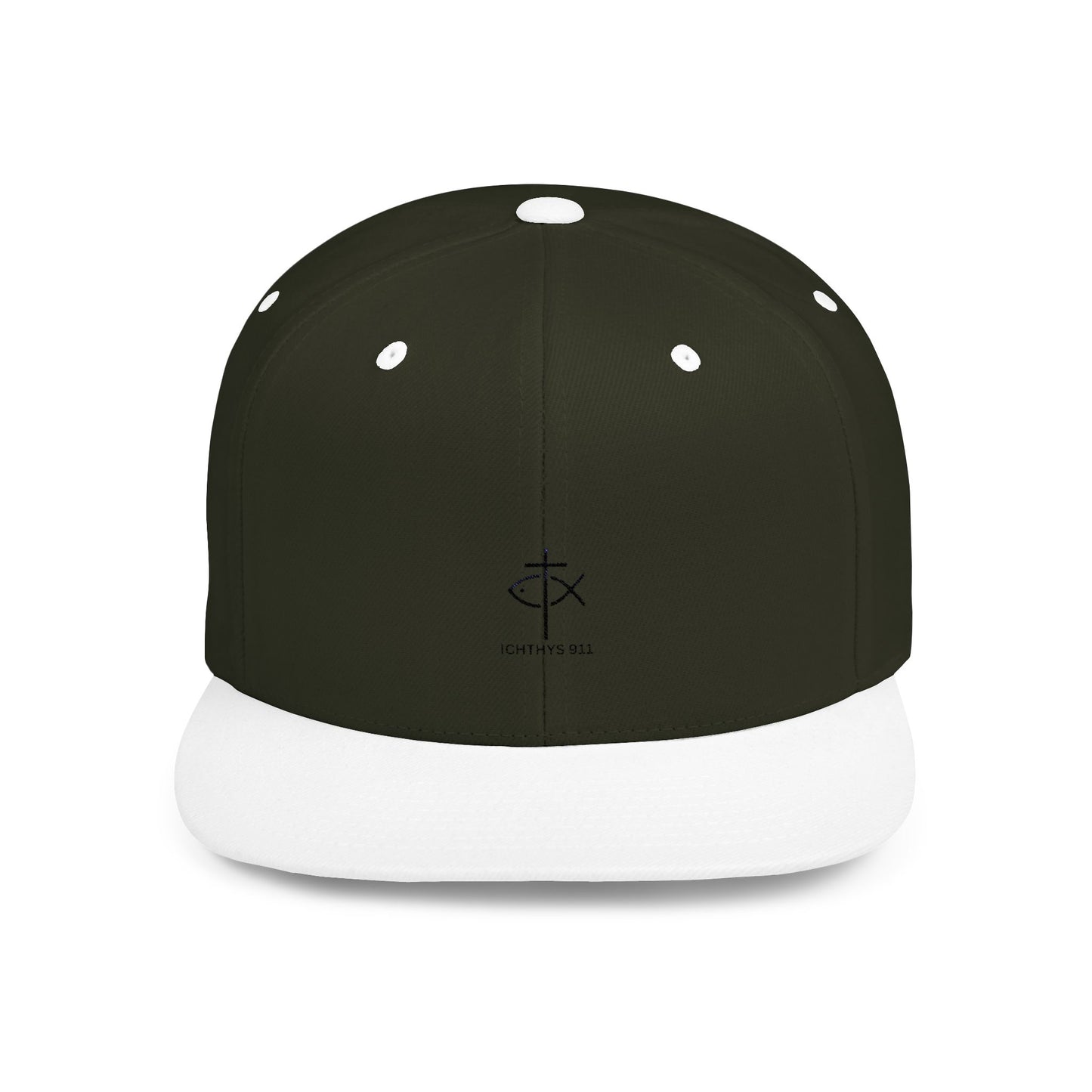 Stylish Ichthys 911 Flat Bill Snapback Cap - Perfect for Casual Wear and Faith-Based Events