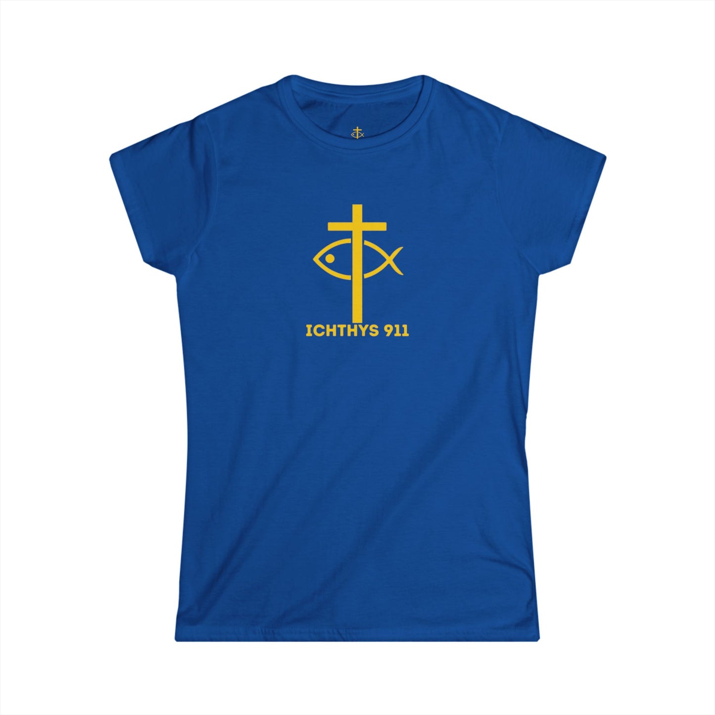 ICHTHYS 911 - "Roll With God Love Like Jesus" Faith-Inspired Women's Tee - Summer Light T-Shirt - Wear Your Faith - Softstyle Tee