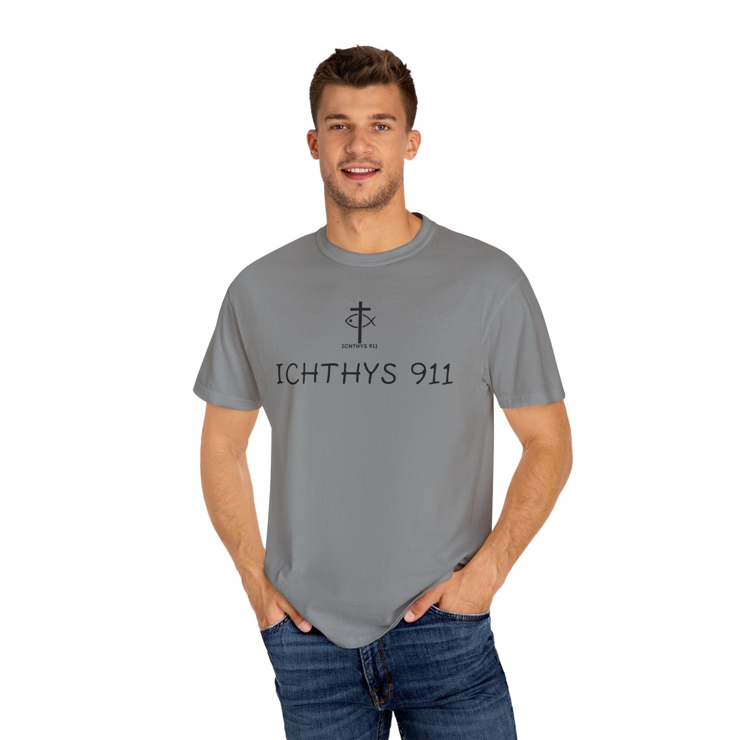 ICHTHYS 911 - "Authentic - Reverse" Black Font - Unisex T - Women T - Men T -Christian Tee - Faith-Inspired Shirt - Christian Fashion - Wear Your Faith