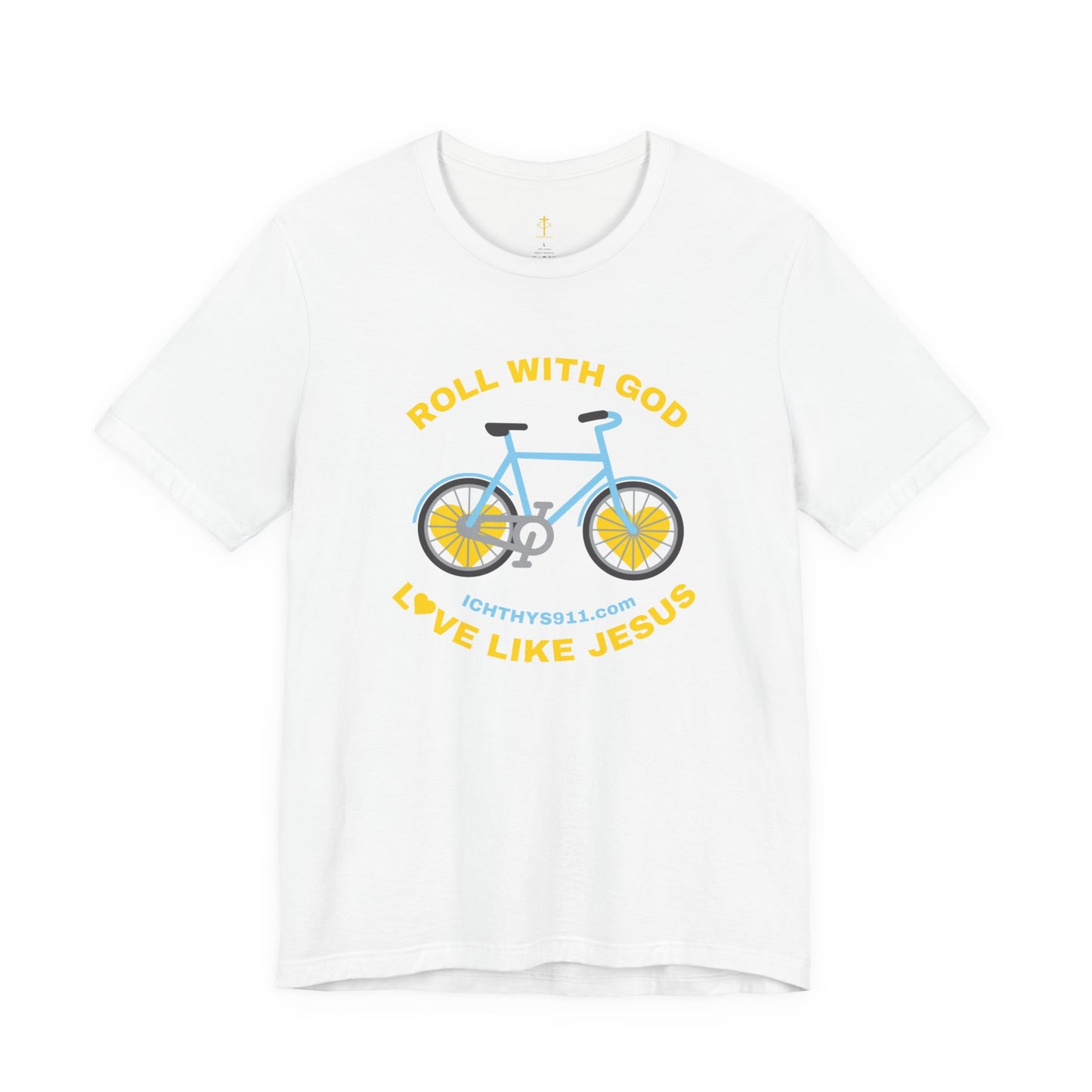 Roll With God Love Like Jesus - Reverse Design - Unisex T- Shirt - Lightweight 100% Cotton - Summer T - Arm Form Fitting - Men T- Shirt - Women T-Shirt - Christian T-Shirt - Love Like Jesus ICHTHYS 911