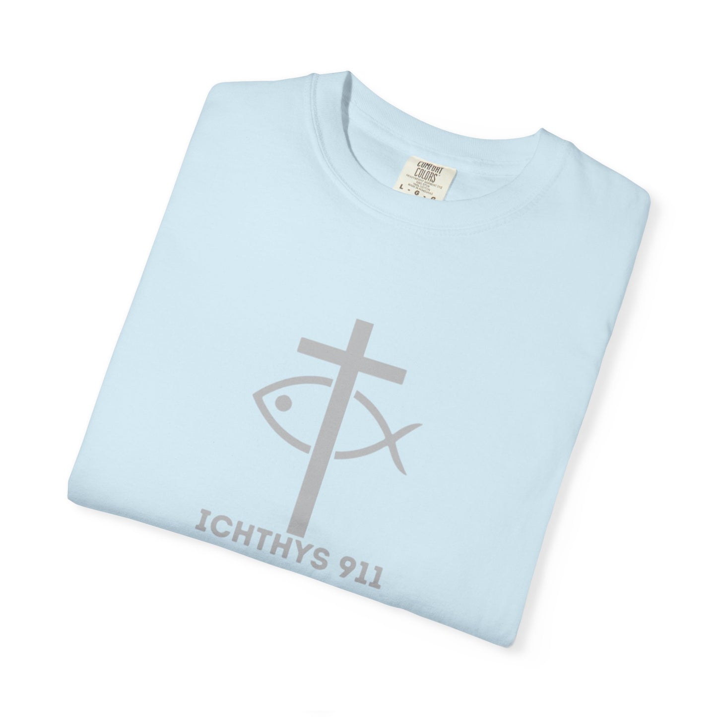 ICHTHYS 911 - "Roll With God Ride With Jesus" - Silver Font - Unisex T- Shirt - Medium Weight 100% Cotton - Summer T - Men T- Shirt - Women T-Shirt - Christian T-Shirt - Love Like Jesus