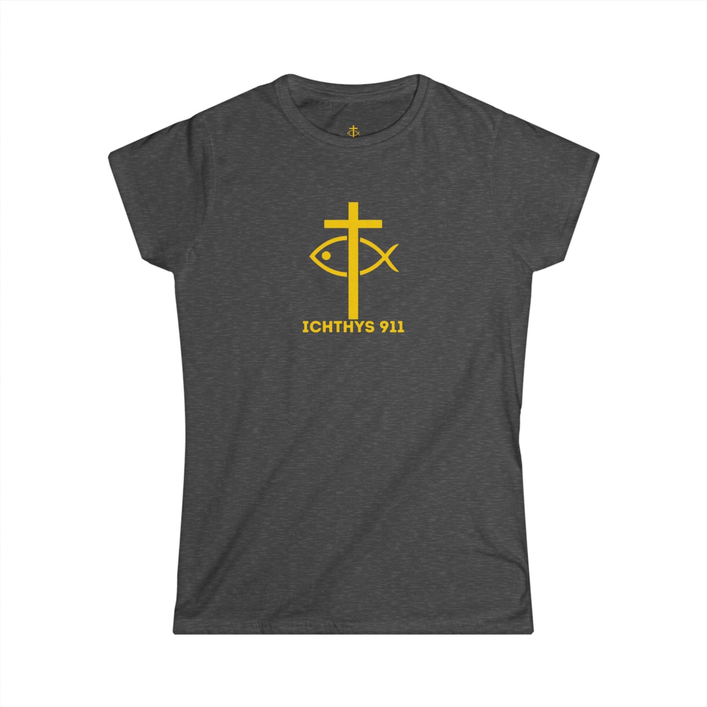 ICHTHYS 911 - "Roll With God Love Like Jesus" Faith-Inspired Women's Tee - Summer Light T-Shirt - Wear Your Faith - Softstyle Tee
