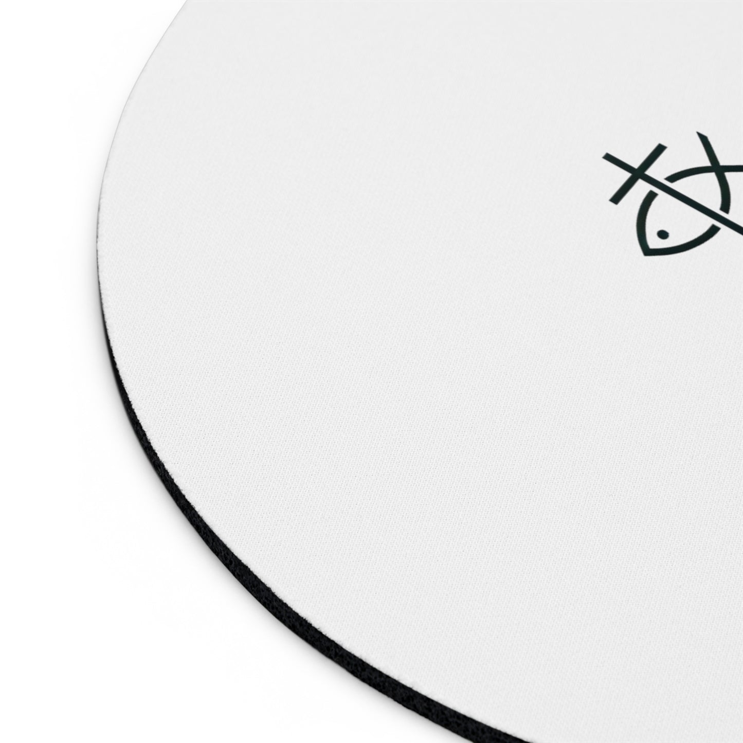 Ichthys 911 Round Mouse Pad - Faith-Inspired Desk Accessory