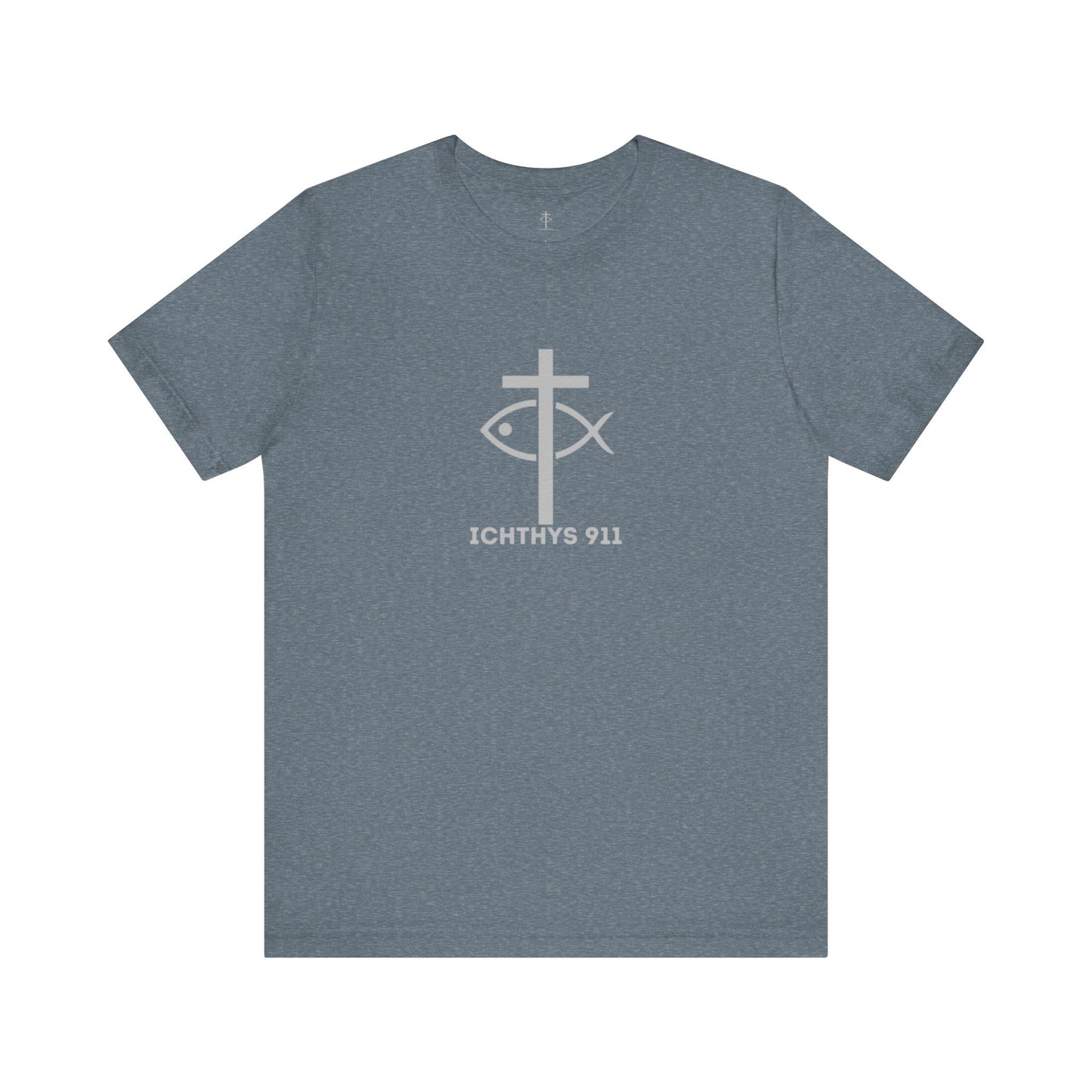 ICHTHYS 911 - "Roll With God Ride With Jesus" - Silver Font - Unisex T- Shirt - Lightweight 100% Cotton - Summer T - Arm Form Fitting - Men T- Shirt - Women T-Shirt - Christian T-Shirt