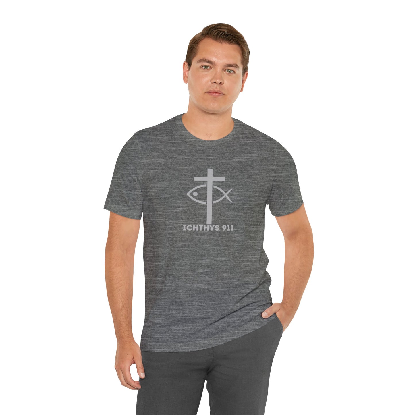 Roll With God Ride With Jesus - Silver Font - Unisex T- Shirt - Lightweight 100% Cotton - Summer T - Arm Form Fitting - Men T- Shirt - Women T-Shirt - Christian T-Shirt - ICHTHYS 911