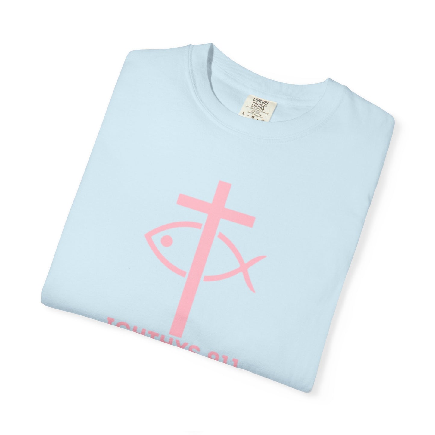 Strength Through Christ Philippians 4:13 - Pink Font - Unisex Garment Dyed T-Shirt - 100% US Cotton -Men T-Shirt - Women T-Shirt - Christian Activewear - Wear Your Faith - T-Shirt