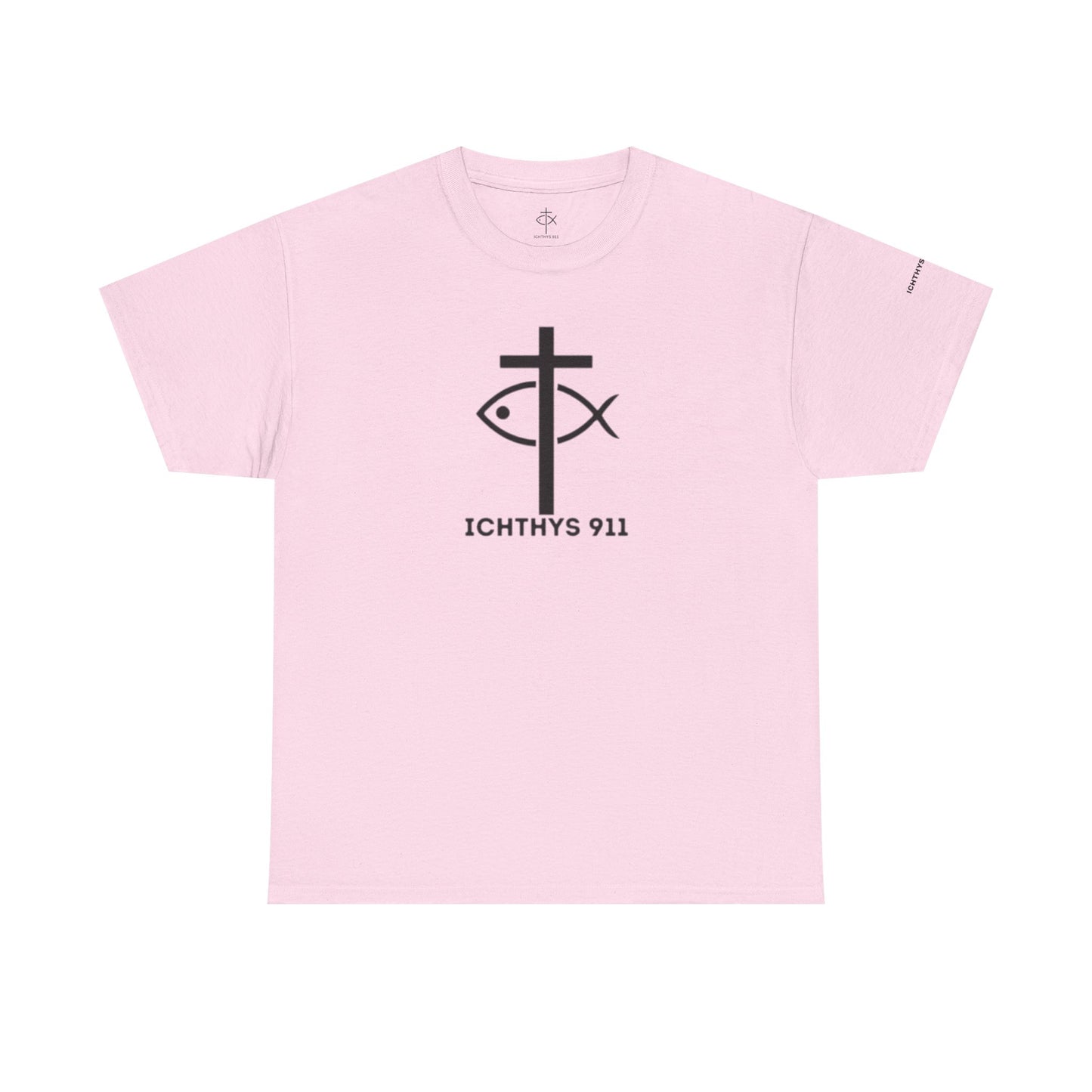 Authentic Design - Unisex T-Shirt - Heavy Cotton T-Shirt - Jesus Fish - Men's T-Shirt - Women T-Shirt Christian Faith - Unisex Clothing - ICHTHYS 911