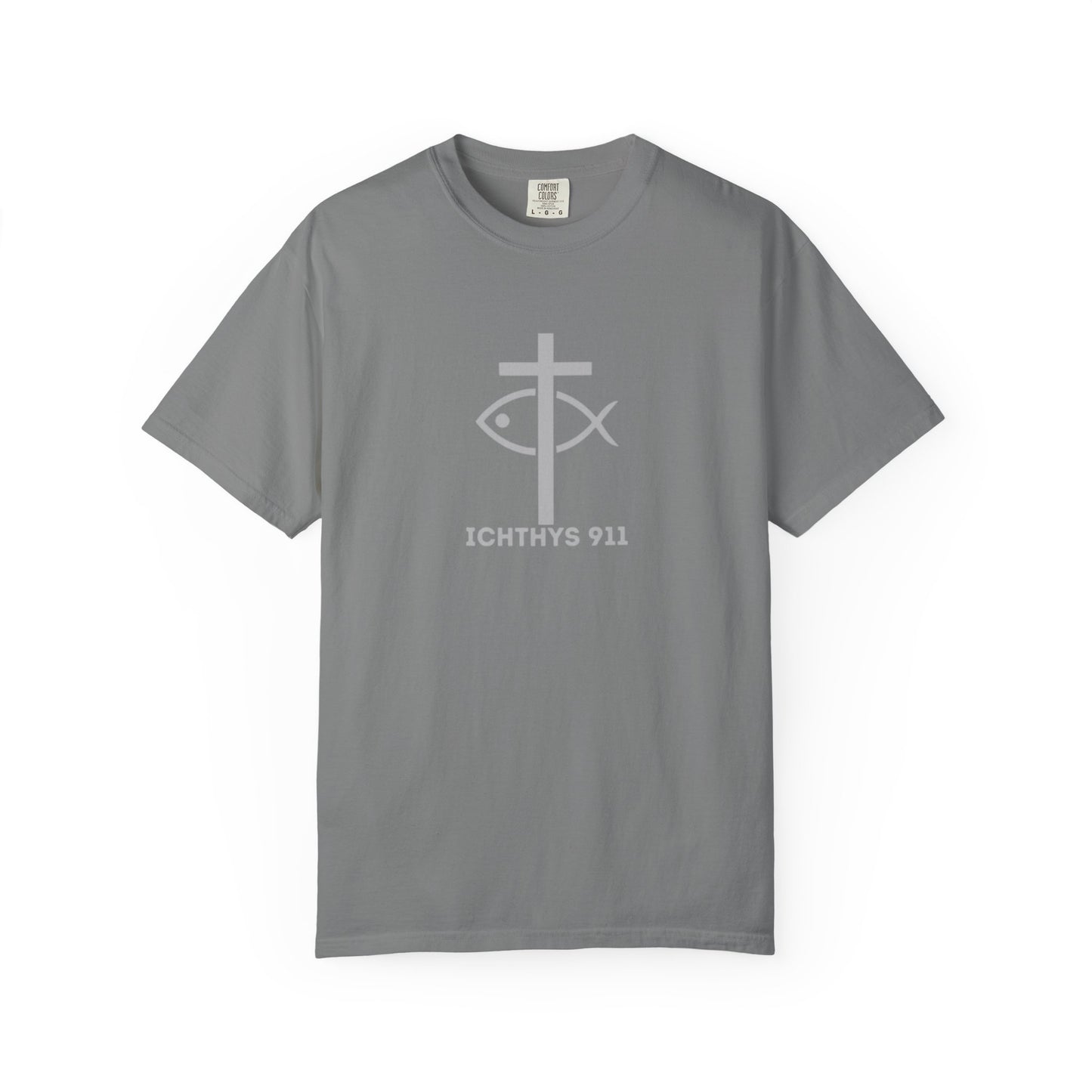 ICHTHYS 911 - "Roll With God Ride With Jesus" - Silver Font - Unisex T- Shirt - Medium Weight 100% Cotton - Summer T - Men T- Shirt - Women T-Shirt - Christian T-Shirt - Love Like Jesus