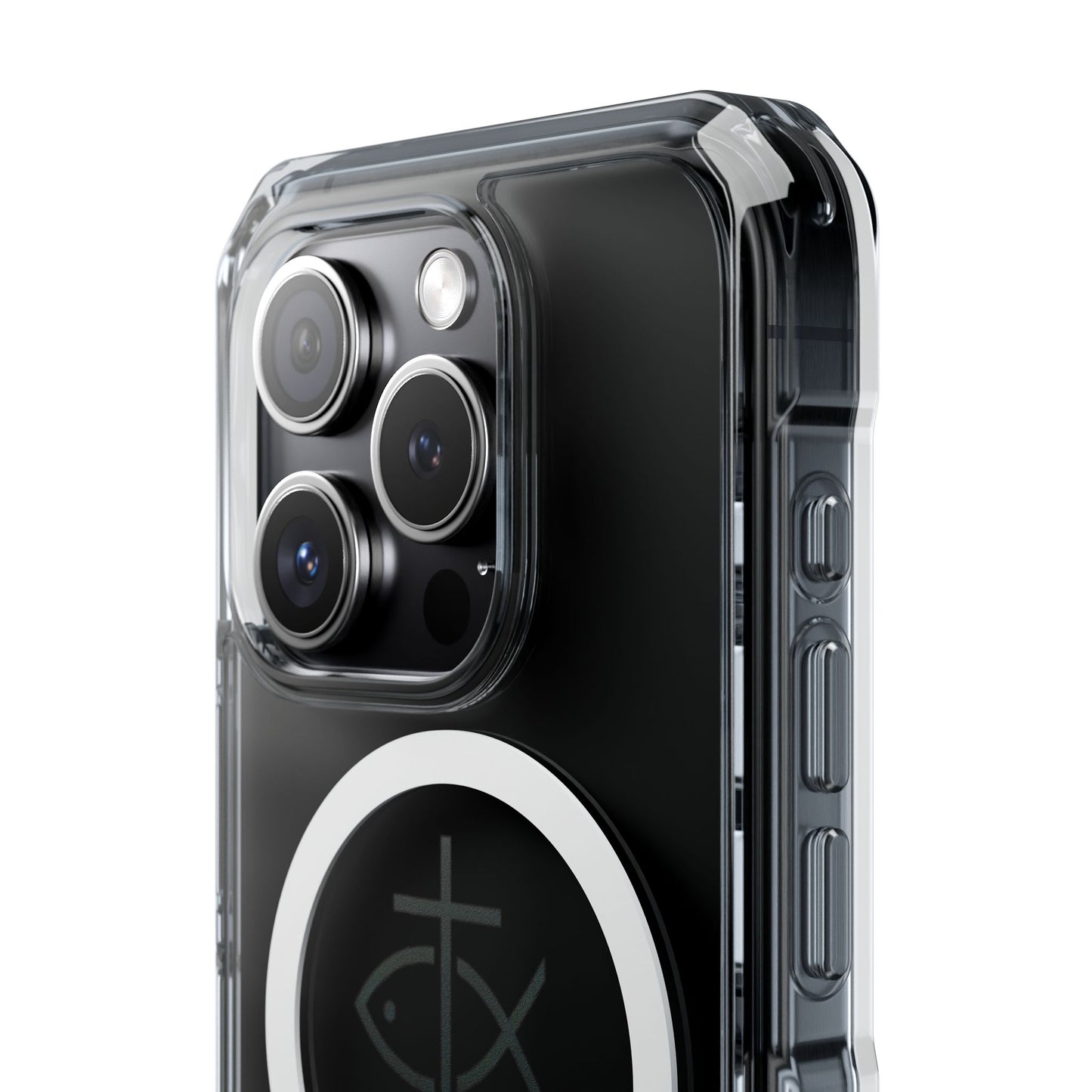 Magnetic Clear Case with Faith Symbol - Durable iPhone Protection