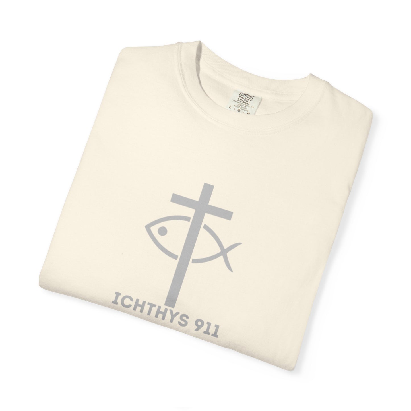 ICHTHYS 911 - "Roll With God Ride With Jesus" - Silver Font - Unisex T- Shirt - Medium Weight 100% Cotton - Summer T - Men T- Shirt - Women T-Shirt - Christian T-Shirt - Love Like Jesus