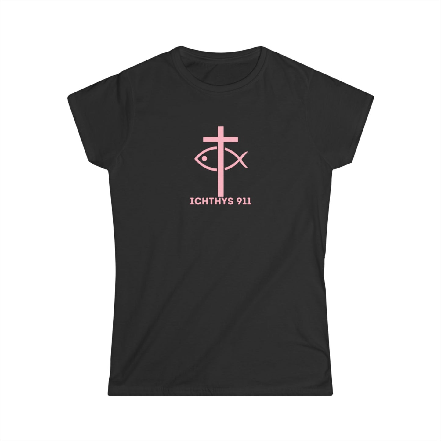 "Love, Hope, Faith - Love is the Greatest" - Inspirational Faith Tee for Women - Wear Your Faith - 1 Corinthians - ICHTHYS 911 - Pink Font