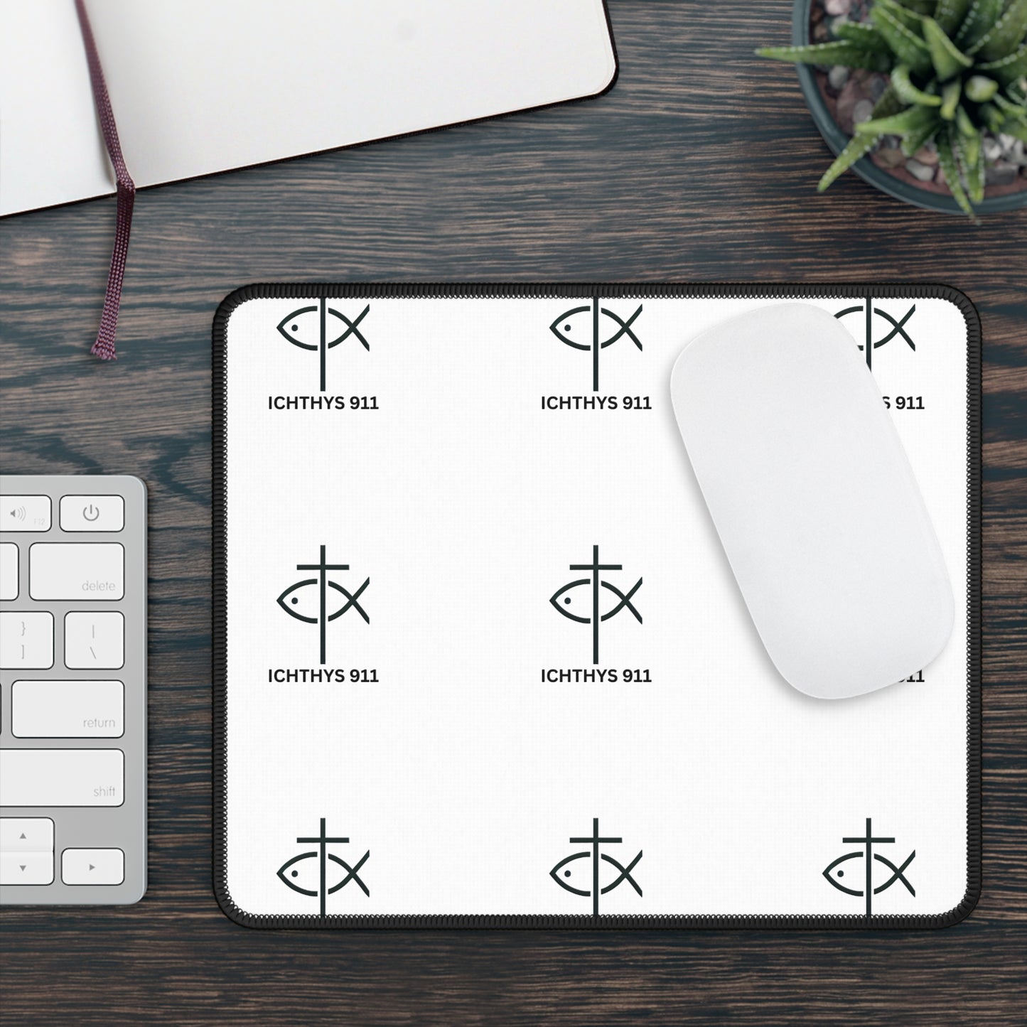 Ichthys 911 Gaming Mouse Pad - Christian Symbol Design for Gamers