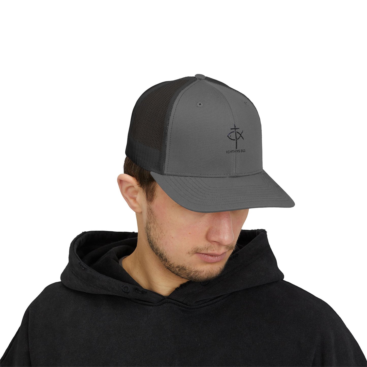 Ichthys 911 Snapback Trucker Cap - Stylish Faith-Inspired Hat
