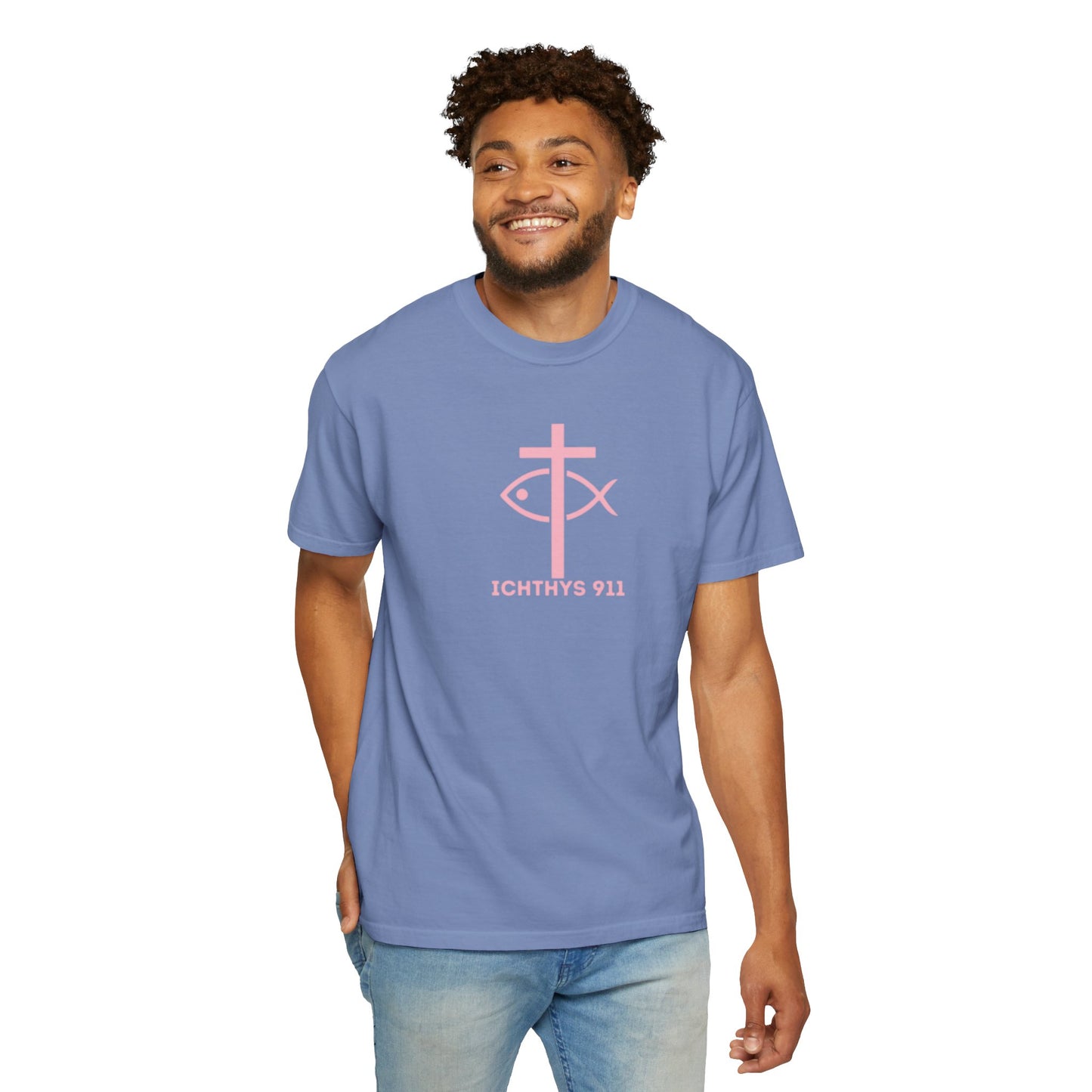 Faith, Hope, & Love - Pink font - Unisex Garment Dyed T-Shirt - 100% US Cotton - Men T-Shirt - Christian Women Tee - Faith-Inspired Shirt - Christian Fashion - Wear Your Faith - Additional Colors Added