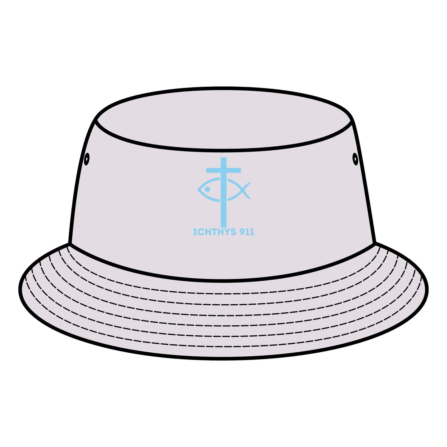 ICHTHYS 911 Bucket Hat - "Iēsous Christos, Theou Yios, Sōtēr" Design - Unisex - Women Hat - Men Hat - Sun Shade - Christian Faith