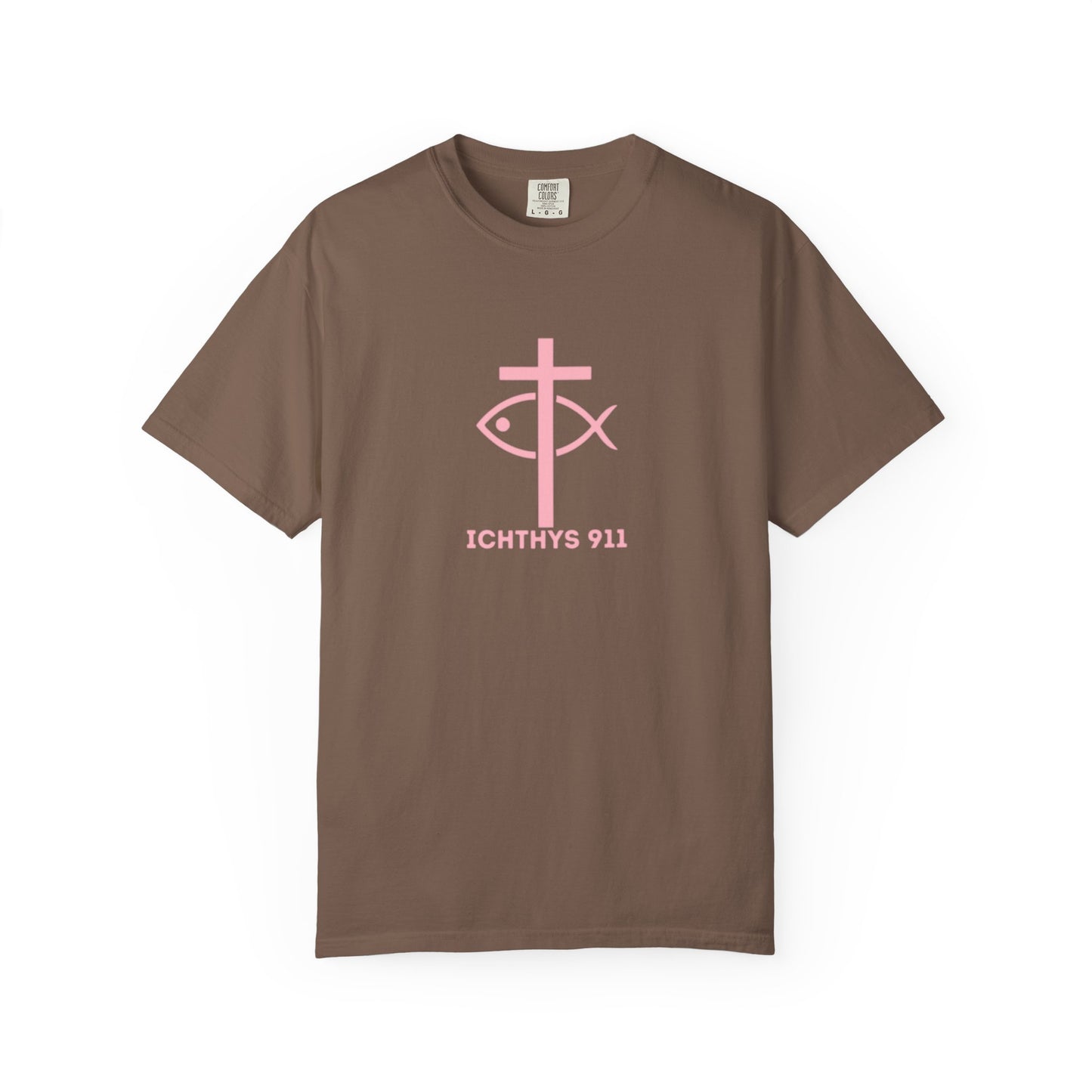 13th Disciple Collection - Christian Streetwear T-Shirt – Jesus Gym & Faith Fashion, Unisex Garment-Dyed T-Shirt Soft Pink Font - Men T-Shirt, Women T-shirt, ICHTHYS 911