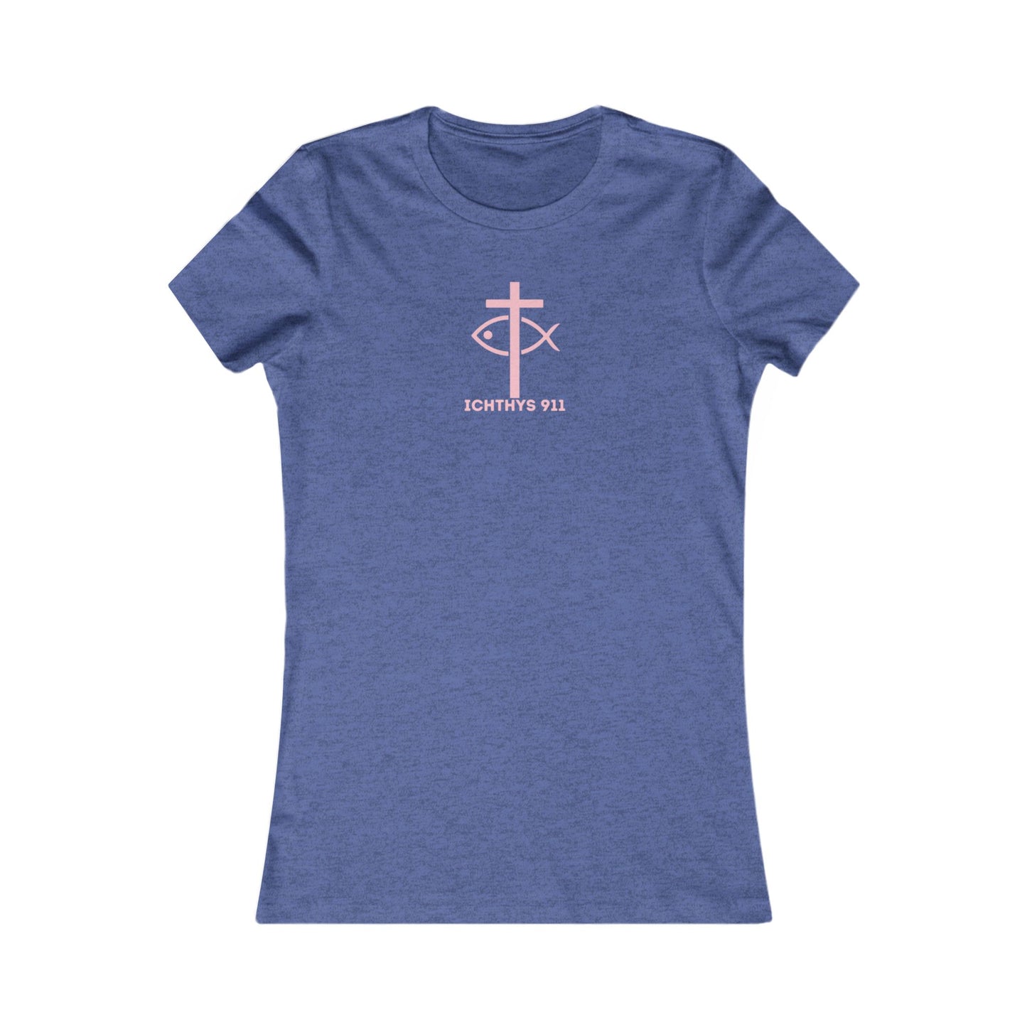 ICHTHYS 911 "Faith Hope Love" Inspirational Women's Favorite Tee - Love and Positivity Shirt - Slim Fit with Longer Body Length