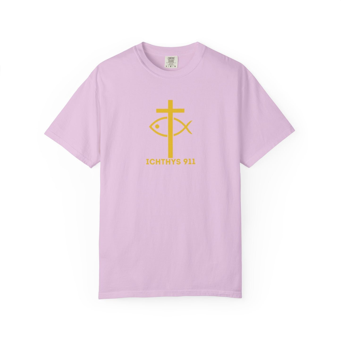"Faith, Hope, & Love" - Gold Font - Unisex Garment Dyed T-Shirt - 100# US Cotton - Men T-Shirt - Women T-Shirt - Christian T- Shirt -Faith-Inspired Shirt - Christian Fashion - Wear Your Faith - ICHTHYS 911