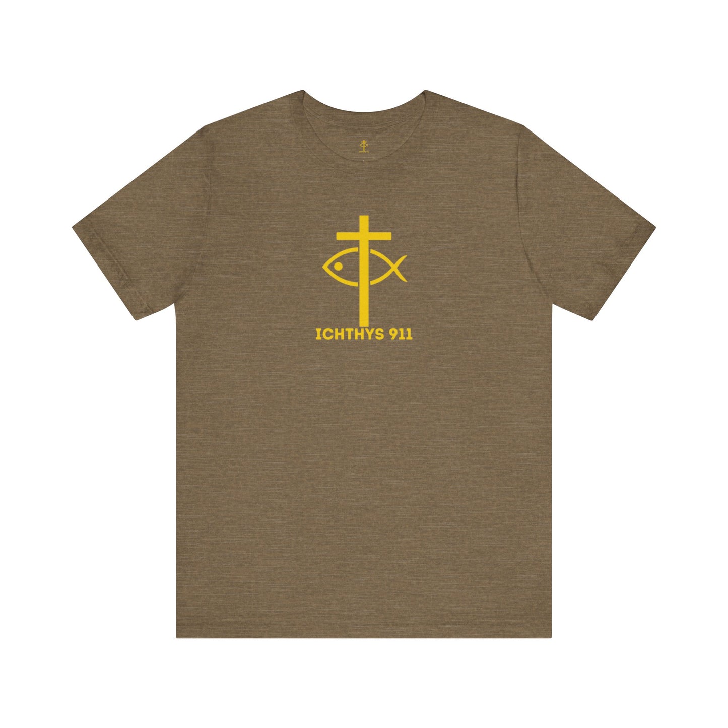 "Roll With God Ride With Jesus" - Gold Font - Unisex T- Shirt - Lightweight 100% Cotton - Summer T - Arm Form Fitting - Men T- Shirt - Women T-Shirt - Christian T-Shirt - ICHTHYS 911