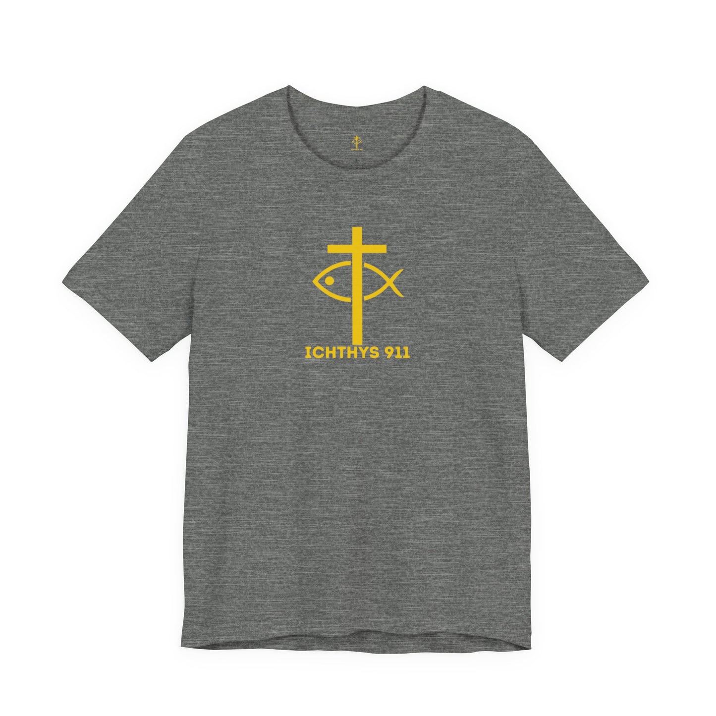 "Roll With God Ride With Jesus" - Gold Font - Unisex T- Shirt - Lightweight 100% Cotton - Summer T - Arm Form Fitting - Men T- Shirt - Women T-Shirt - Christian T-Shirt - ICHTHYS 911