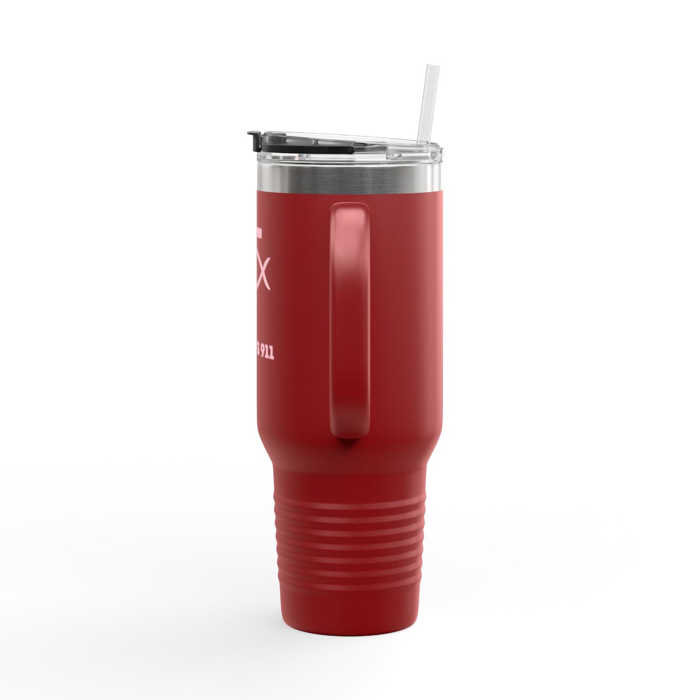 40oz Insulated Travel Mug with Straw - Perfect for On-the-Go Hydration & Outdoor Adventures - Featuring ICHTHYS 911